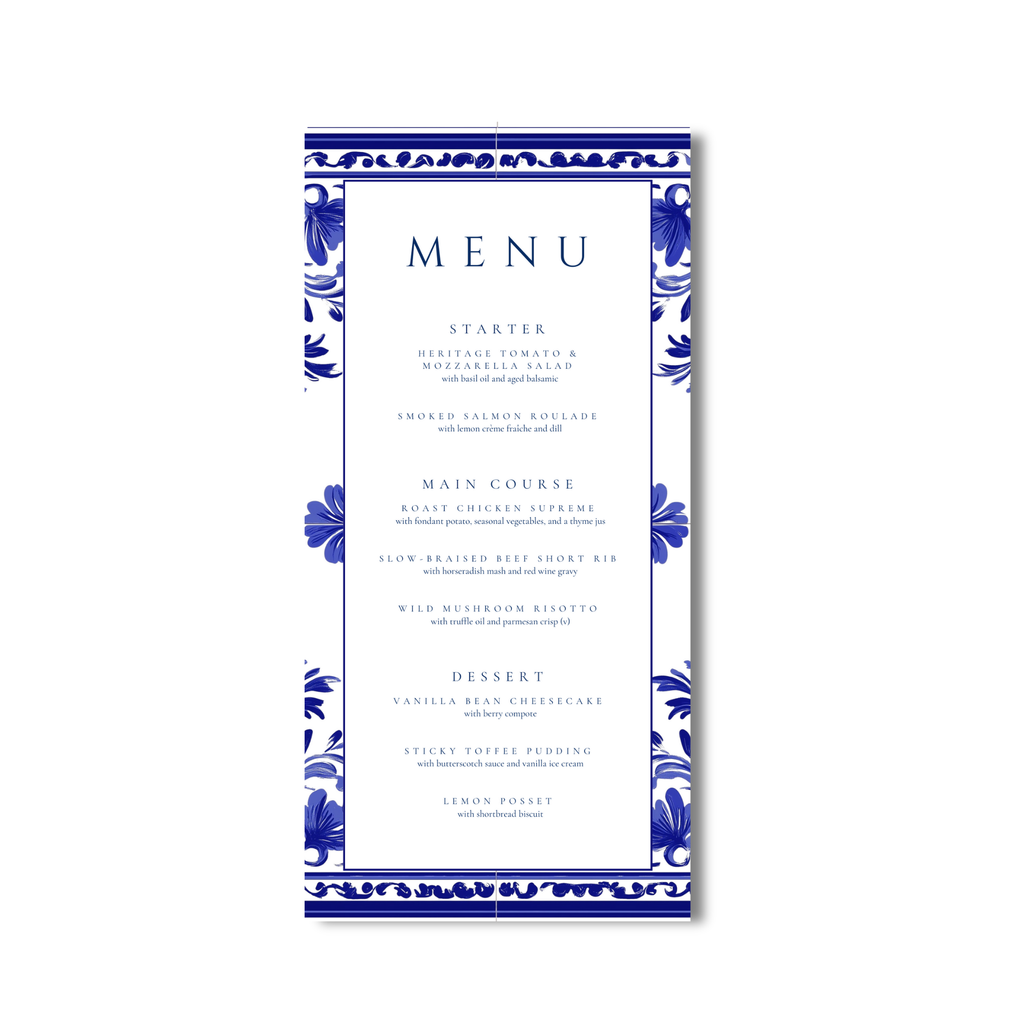 Blue Tiling Menu