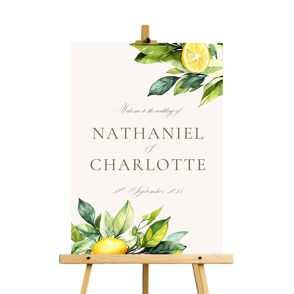 Lemons & Greenery Welcome Sign