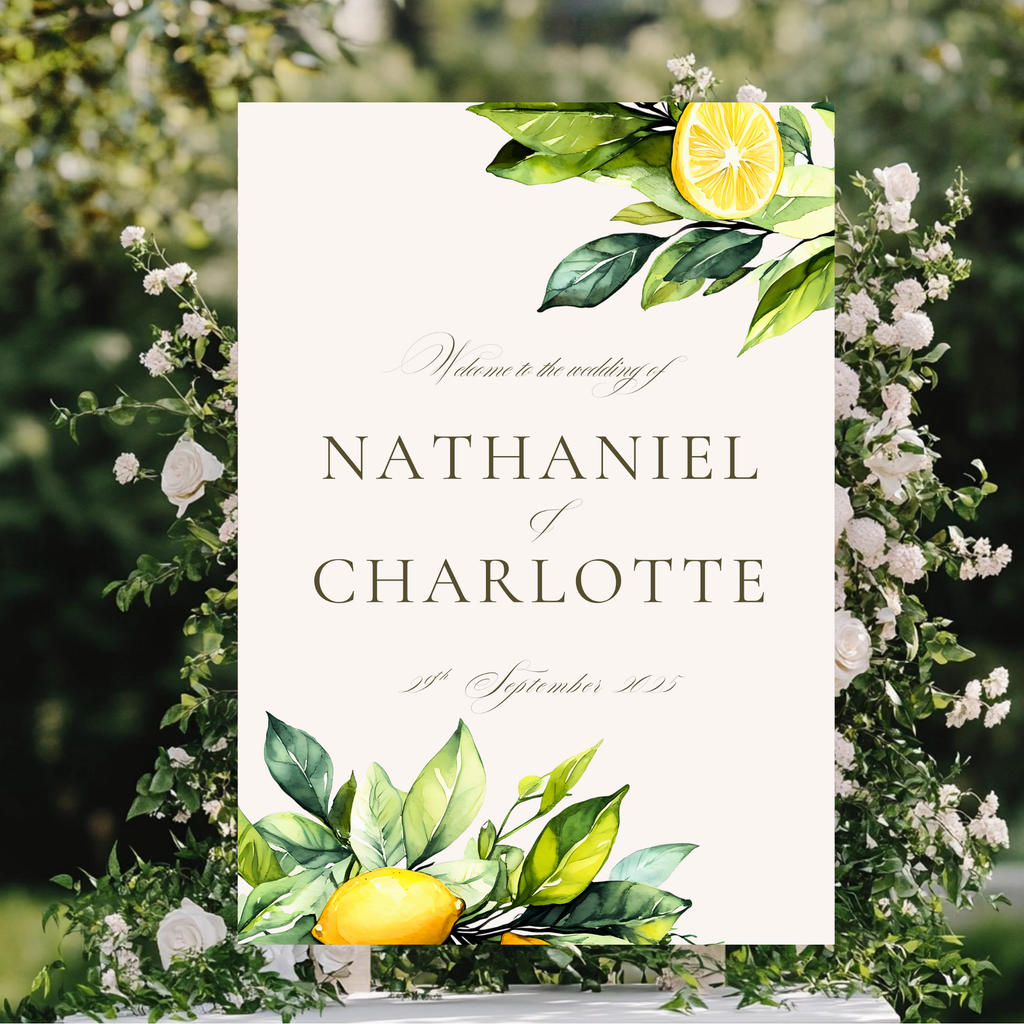 Lemons & Greenery Welcome Sign