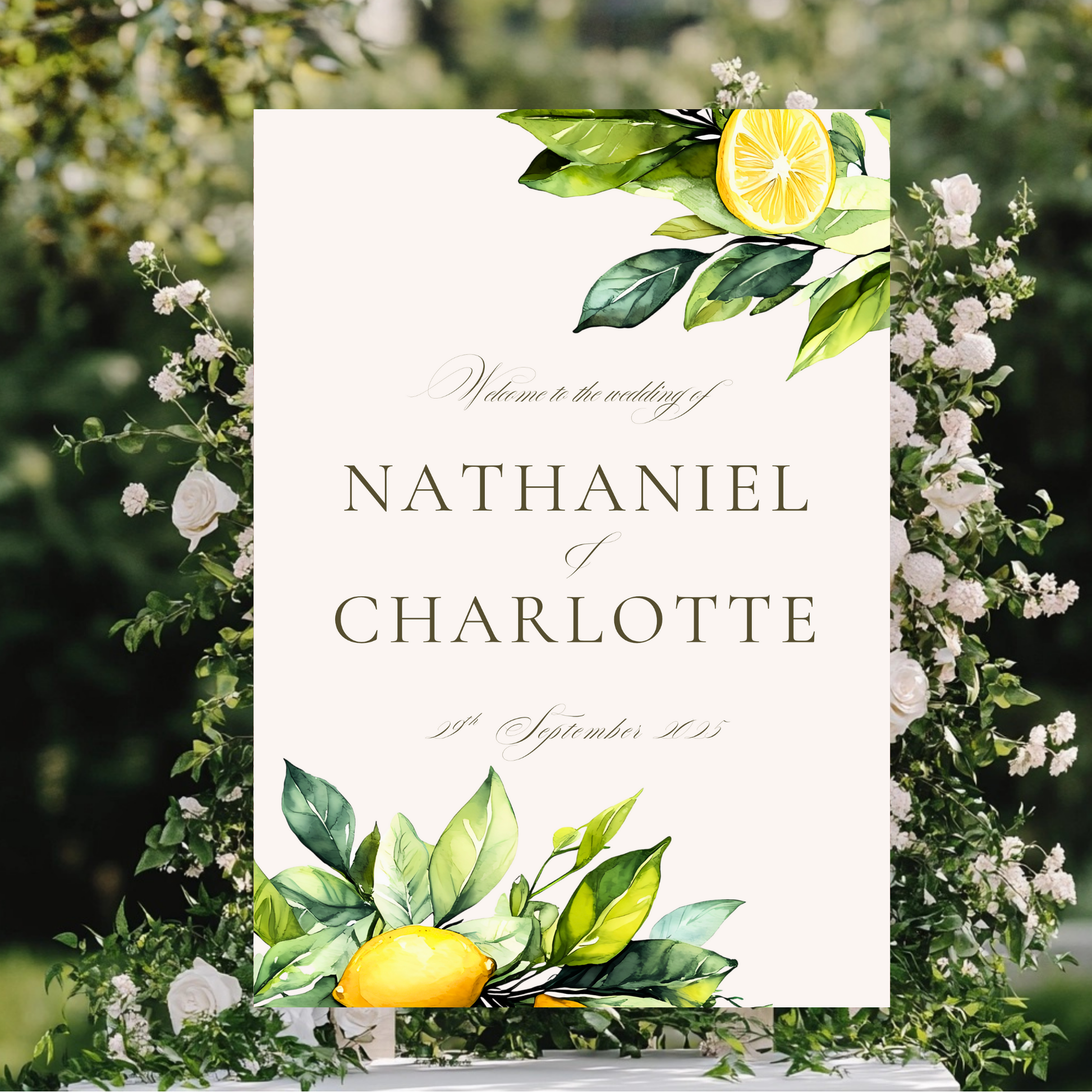 Lemons & Greenery Welcome Sign