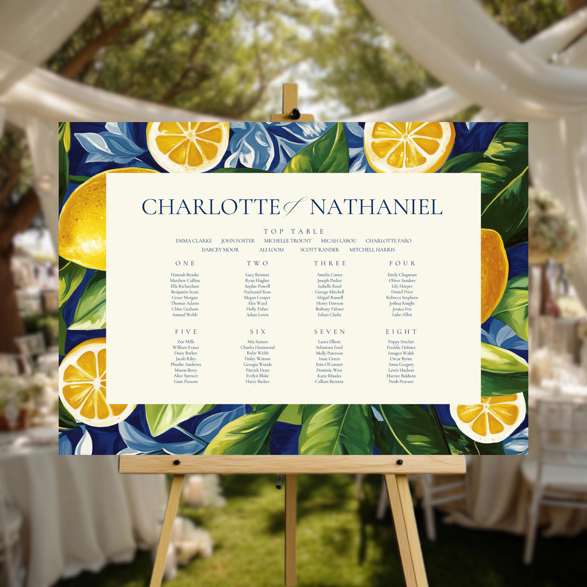 Mediterranean Seating Plan Sign