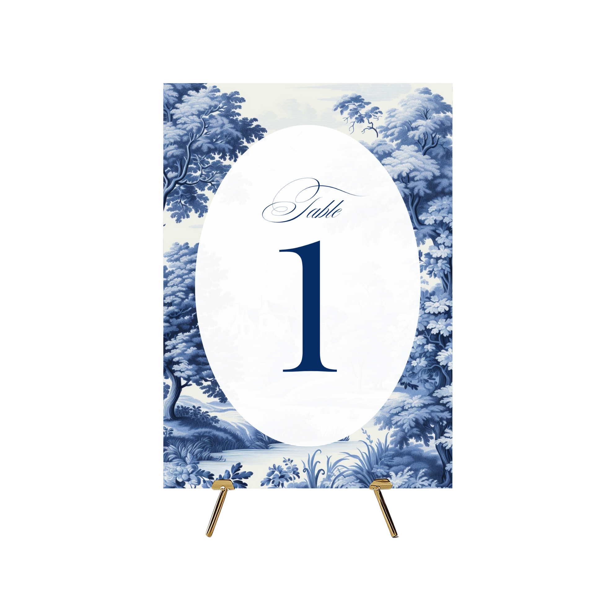 Blue Toile Table Numbers