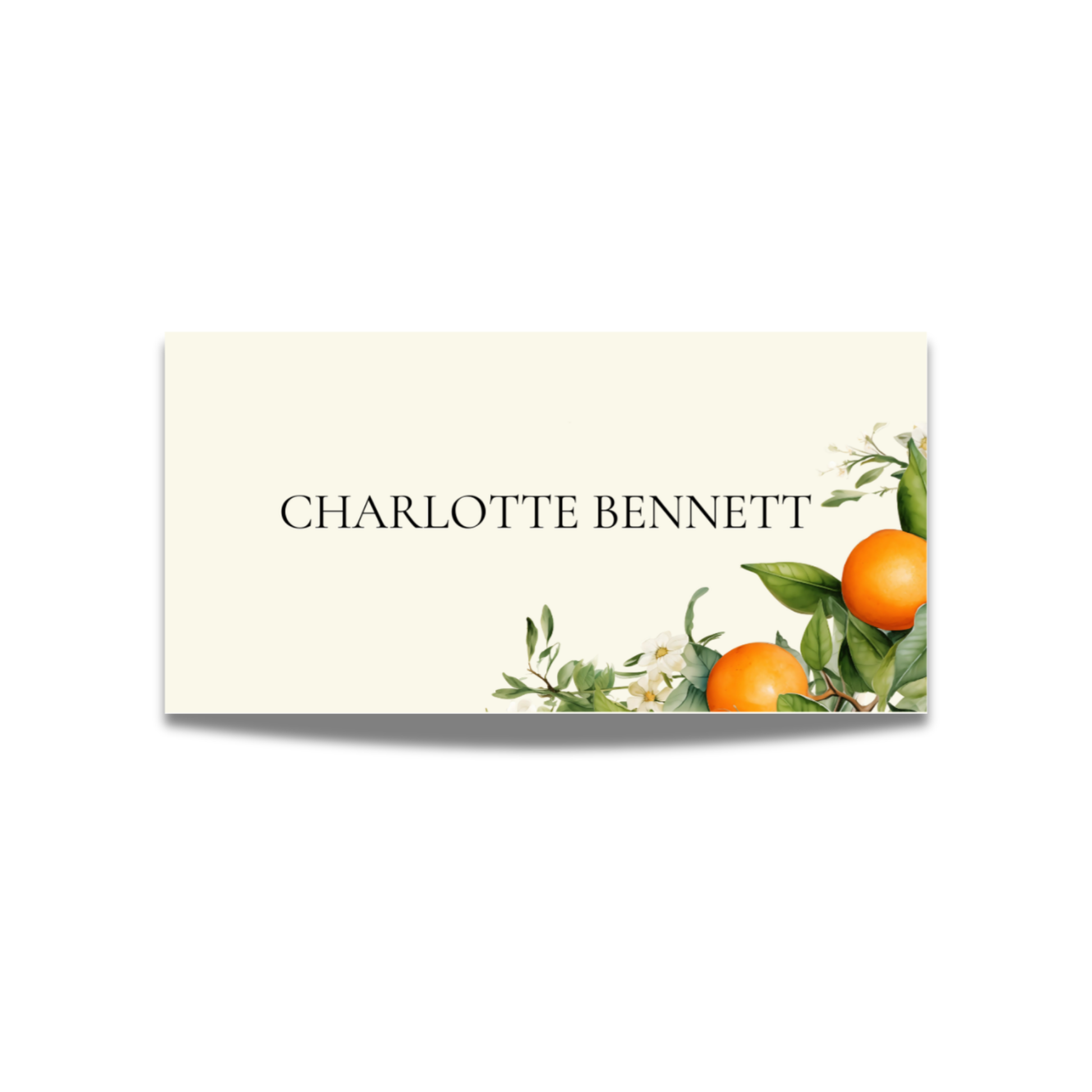 Orange Blossom Name Place Cards