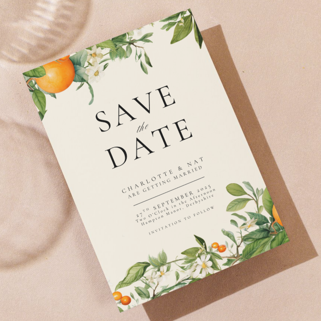 Orange Blossom Save The Date