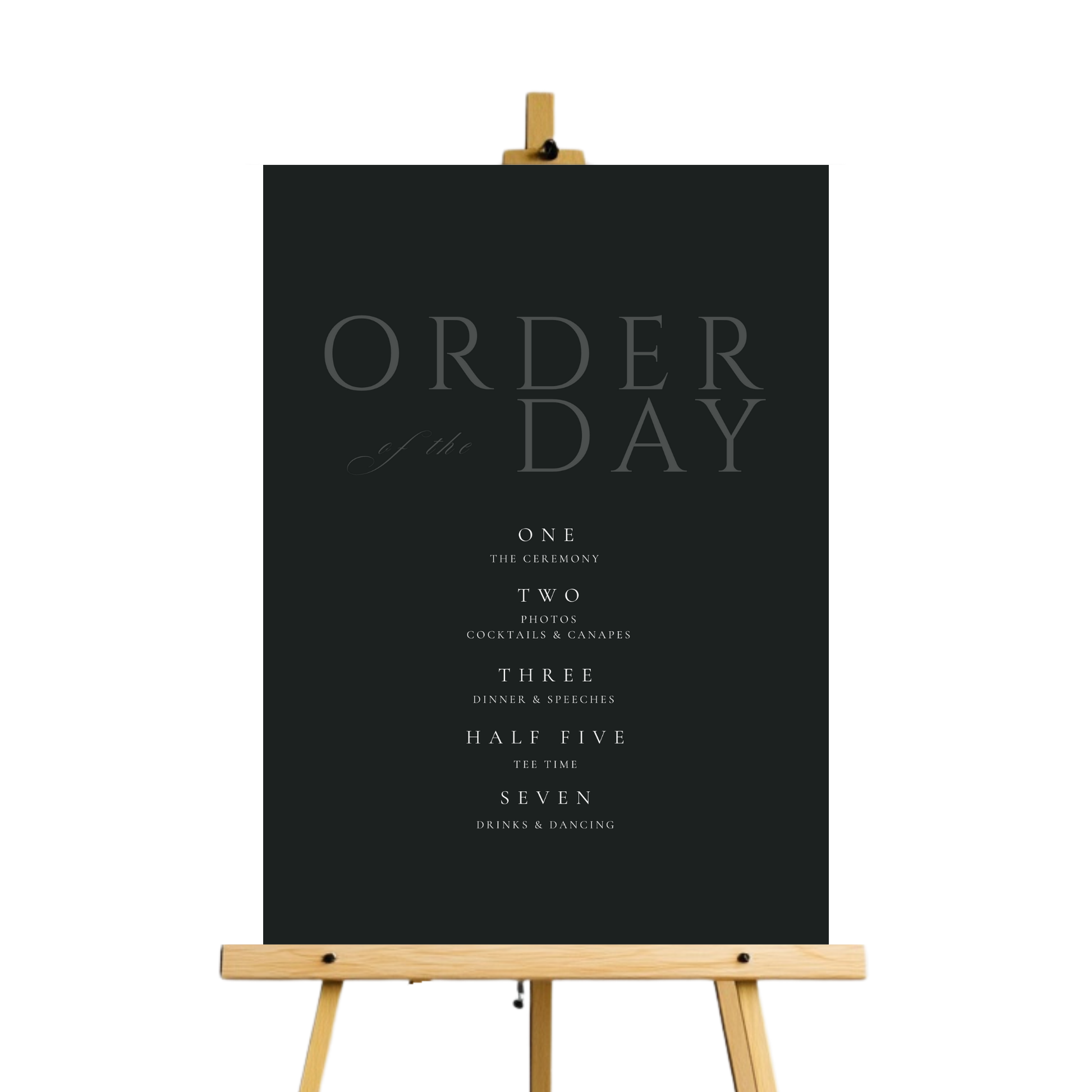 Minimalist Charcoal Order Of The Day Sign