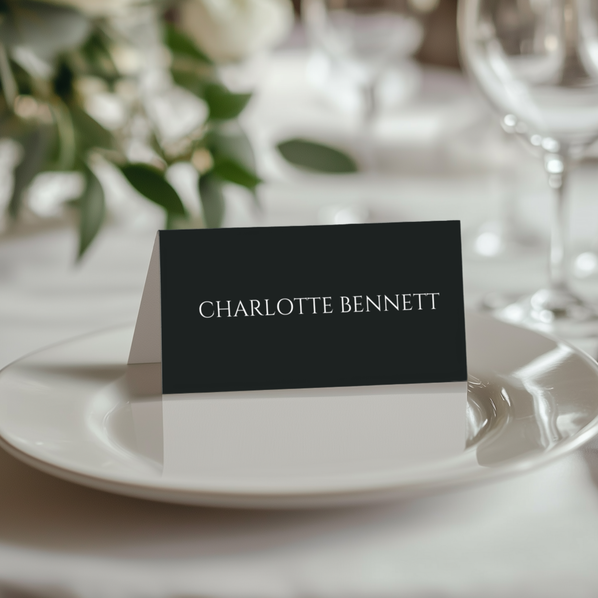 Minimalist Charcoal Name Place Cards