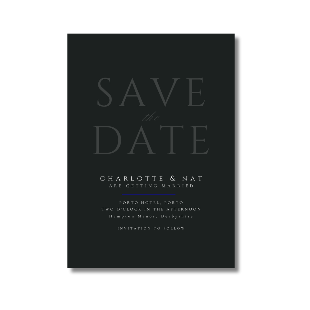 Minimalist Charcoal Save The Date