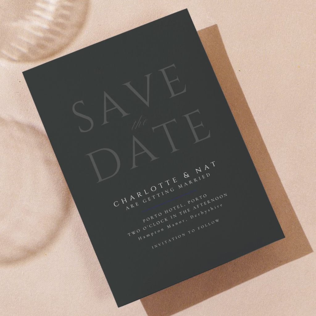 Minimalist Charcoal Save The Date