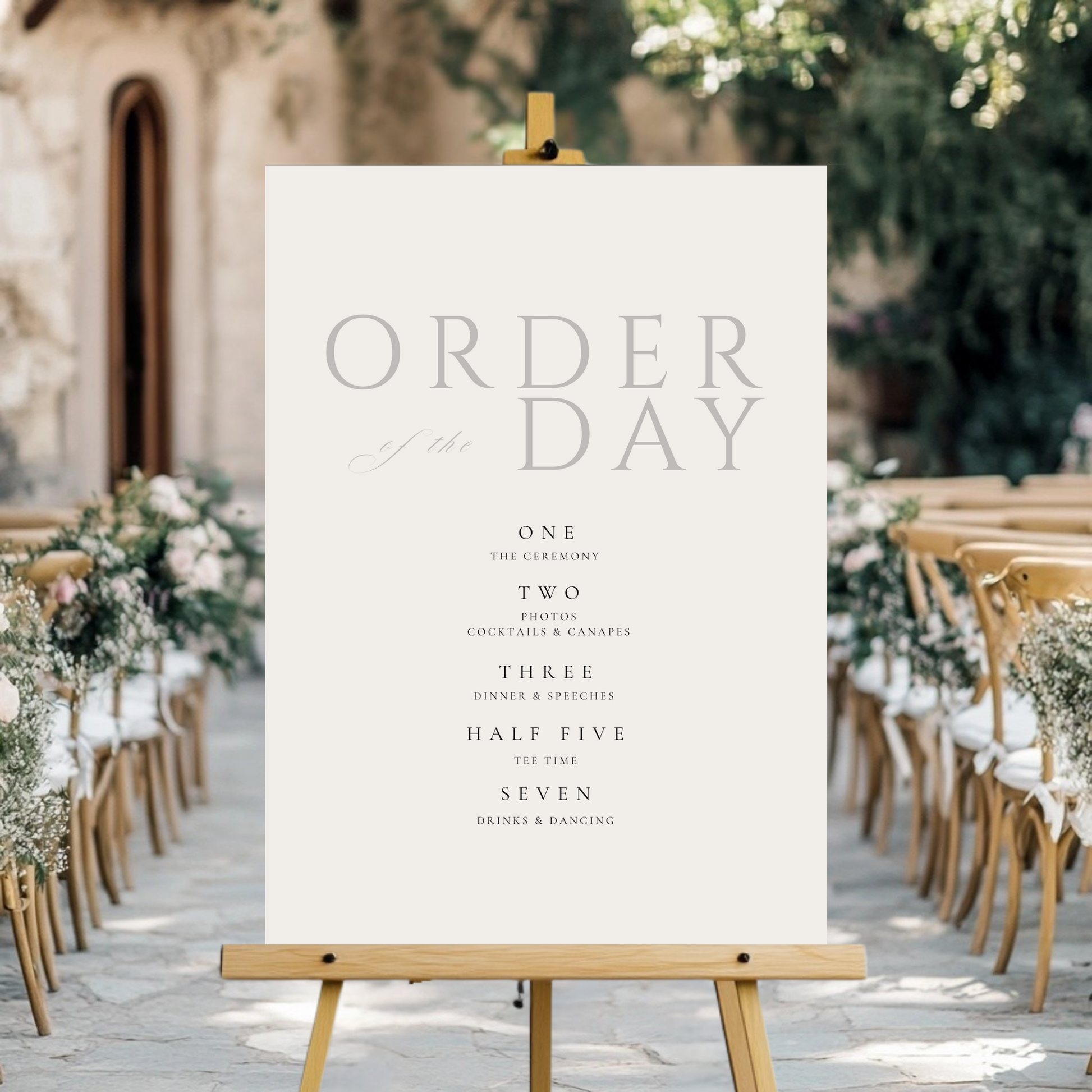 Minimalist Cream Order Of The Day Sign