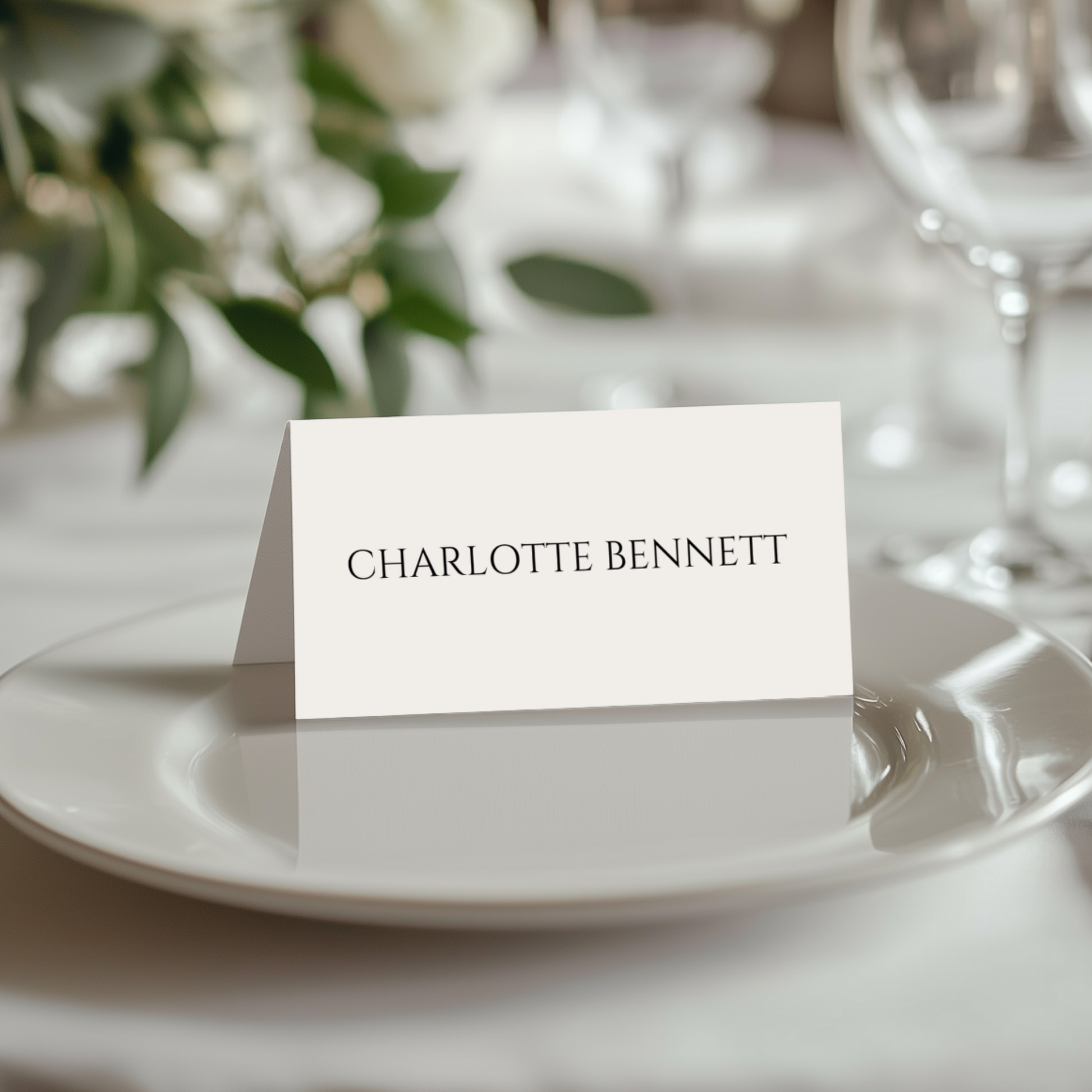 Minimalist Cream Name Place Cards