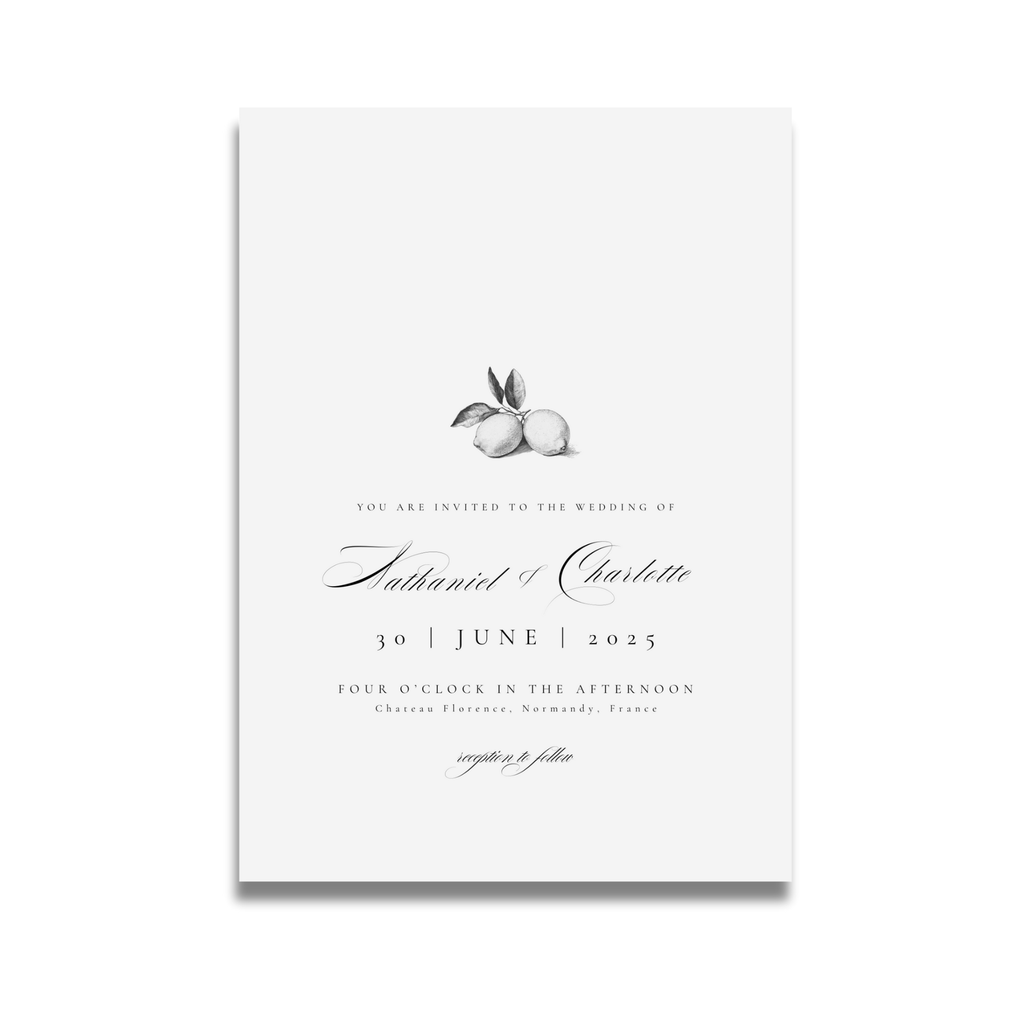 Monochrome Lemons Invite & RSVP