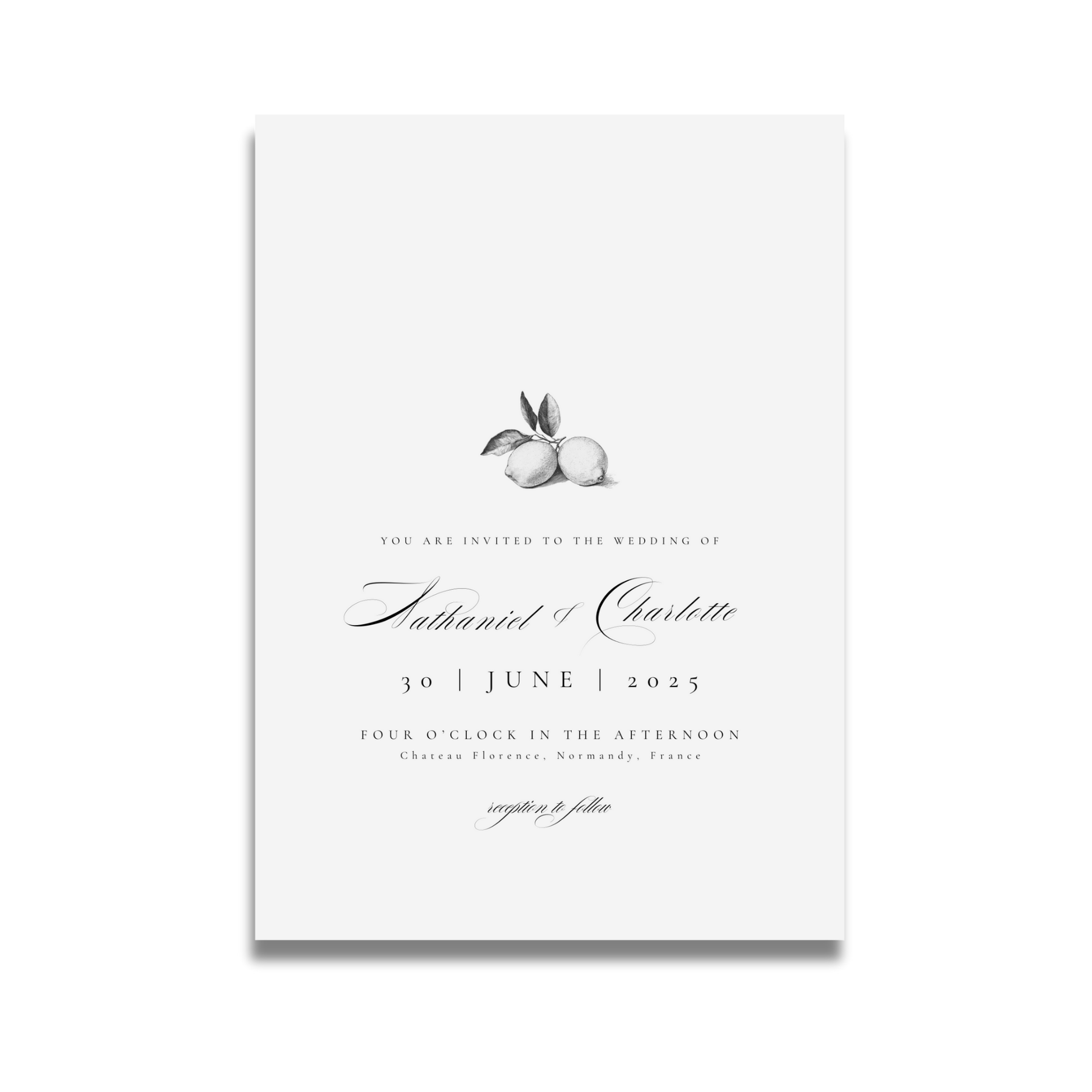 Monochrome Lemons Invite & RSVP