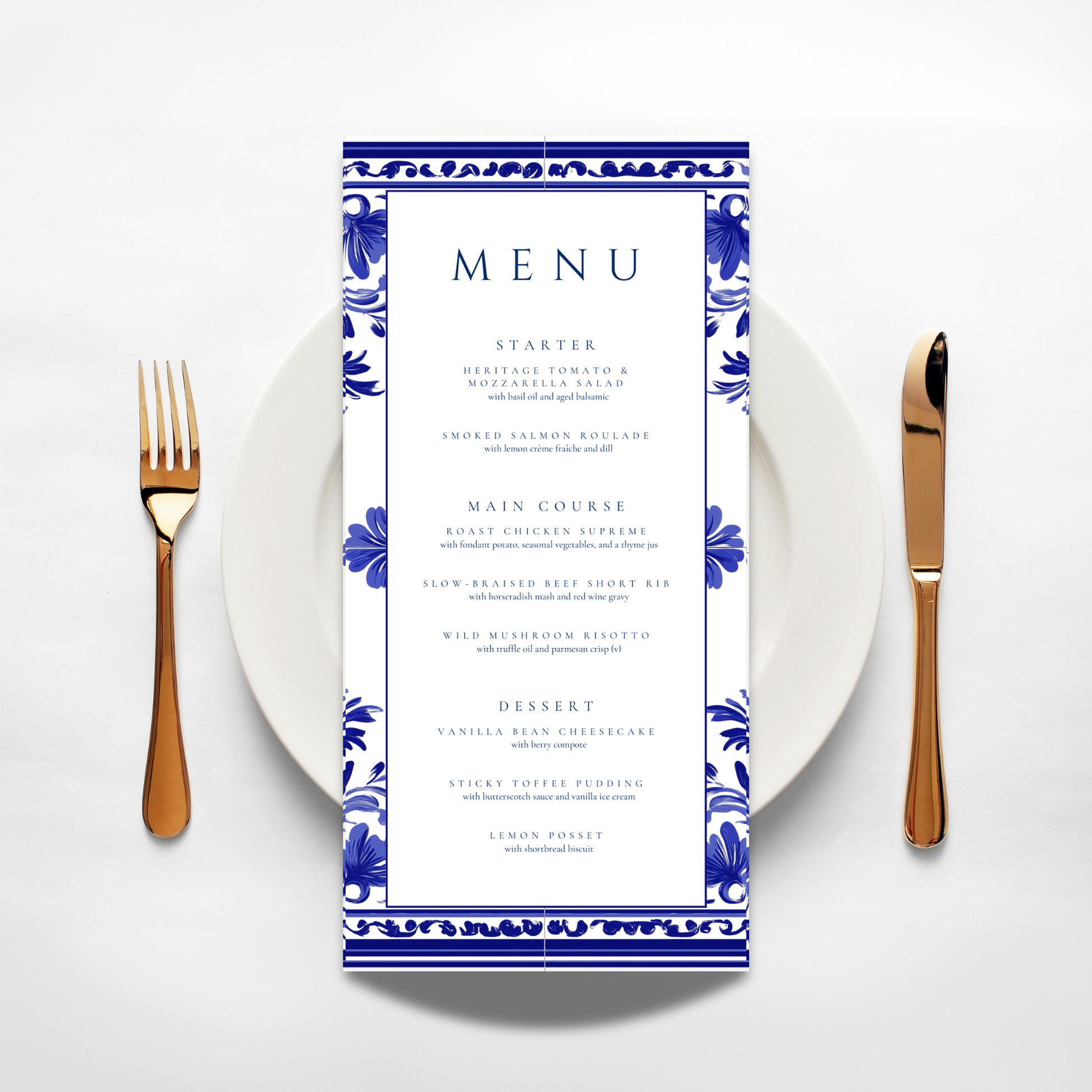 Blue Tiling Menu
