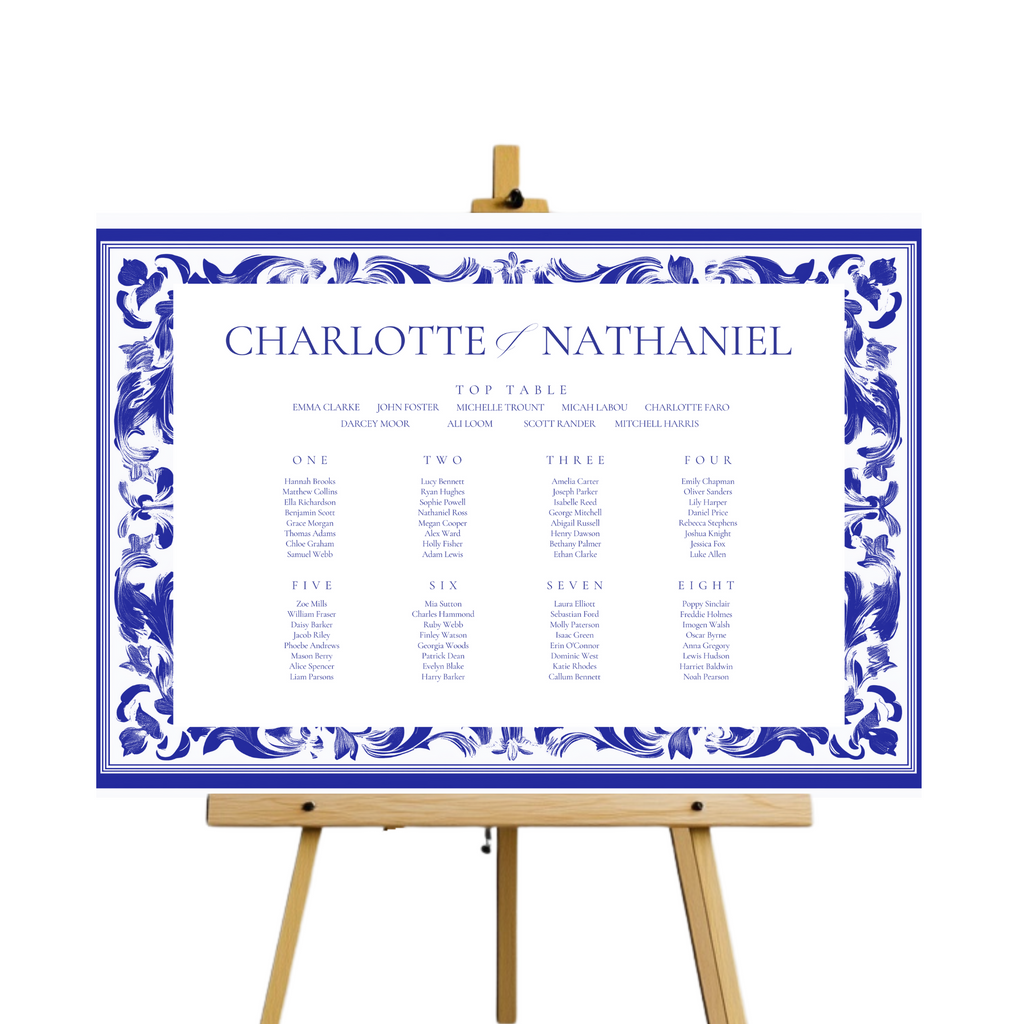 Blue Tiling Seating Plan Sign
