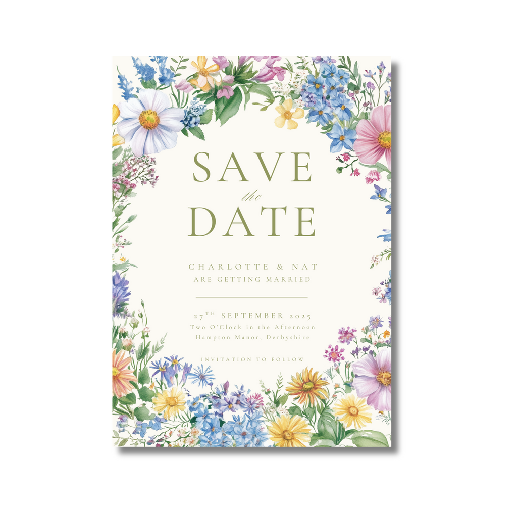 Pastel Florals Wreath Save The Date
