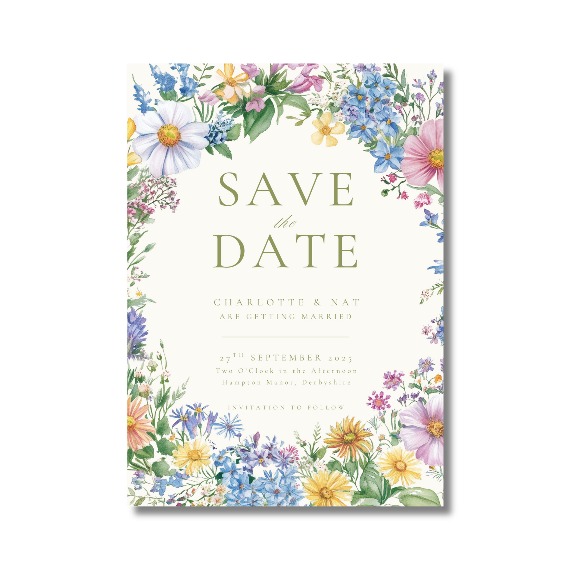 Pastel Florals Wreath Save The Date
