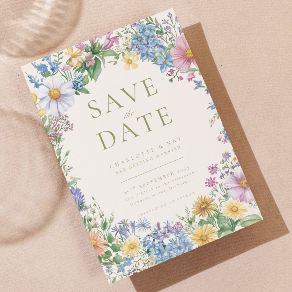 Pastel Florals Wreath Save The Date