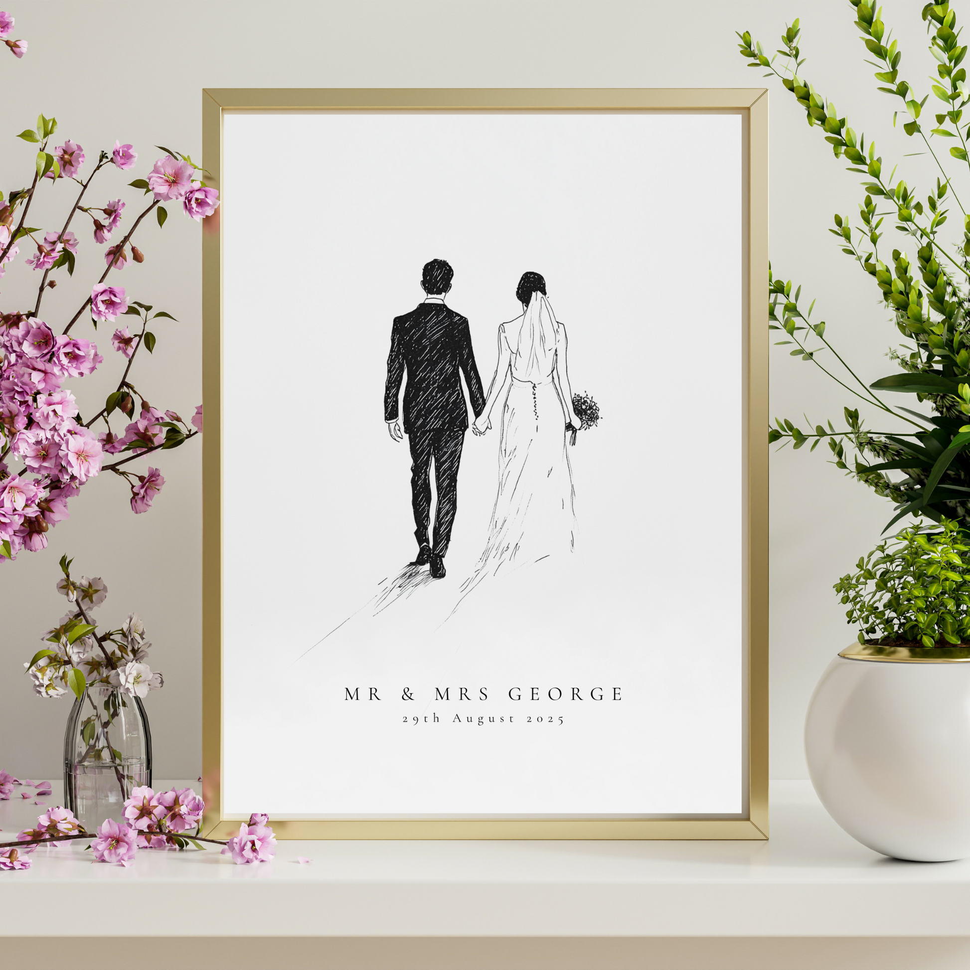 Mr & Mrs Personalised Fine Art Print