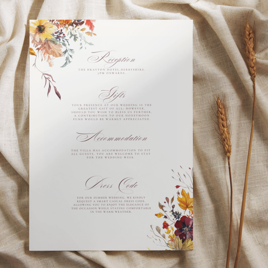 Busy Autumn Florals Invite & RSVP