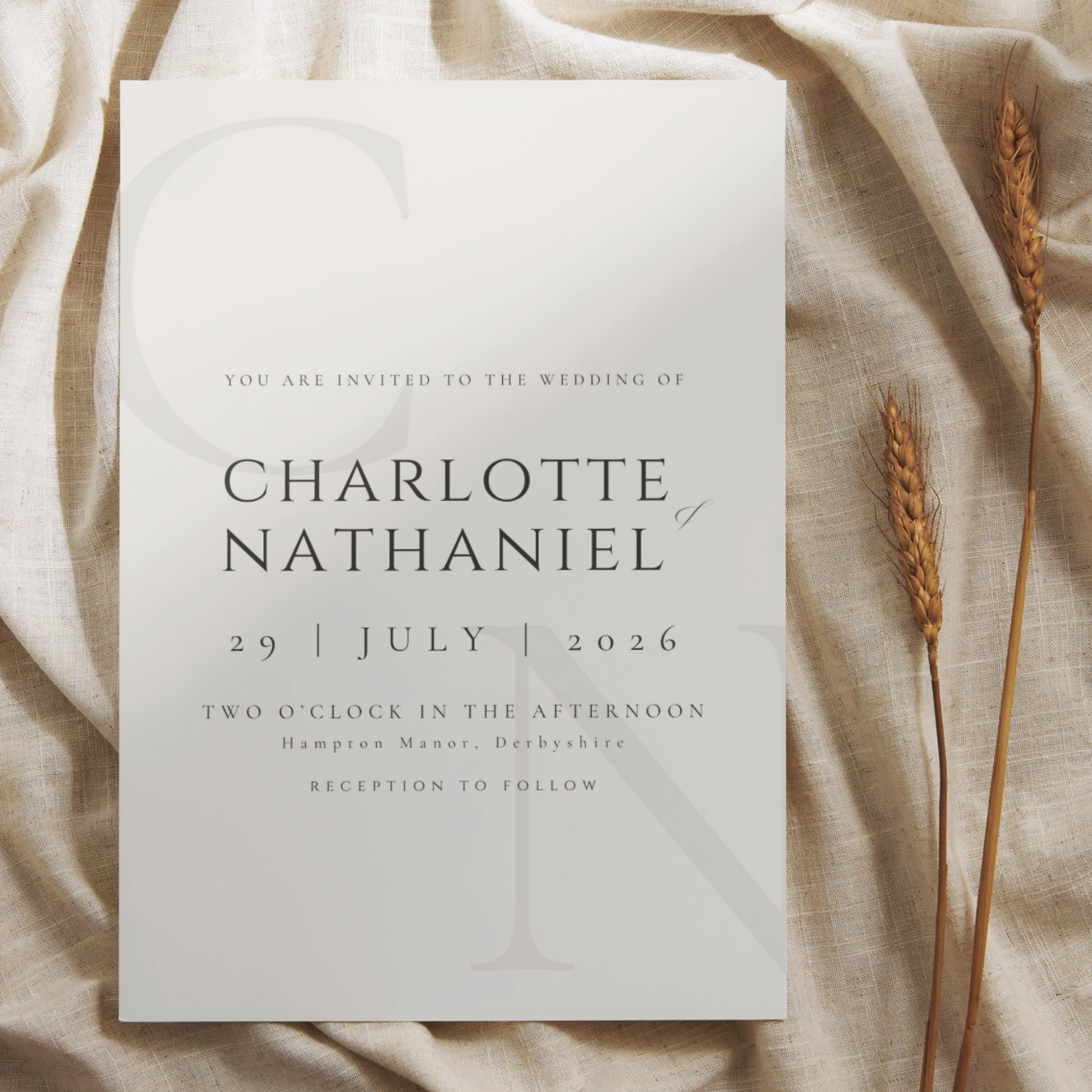 Minimalist Cream Invite & RSVP