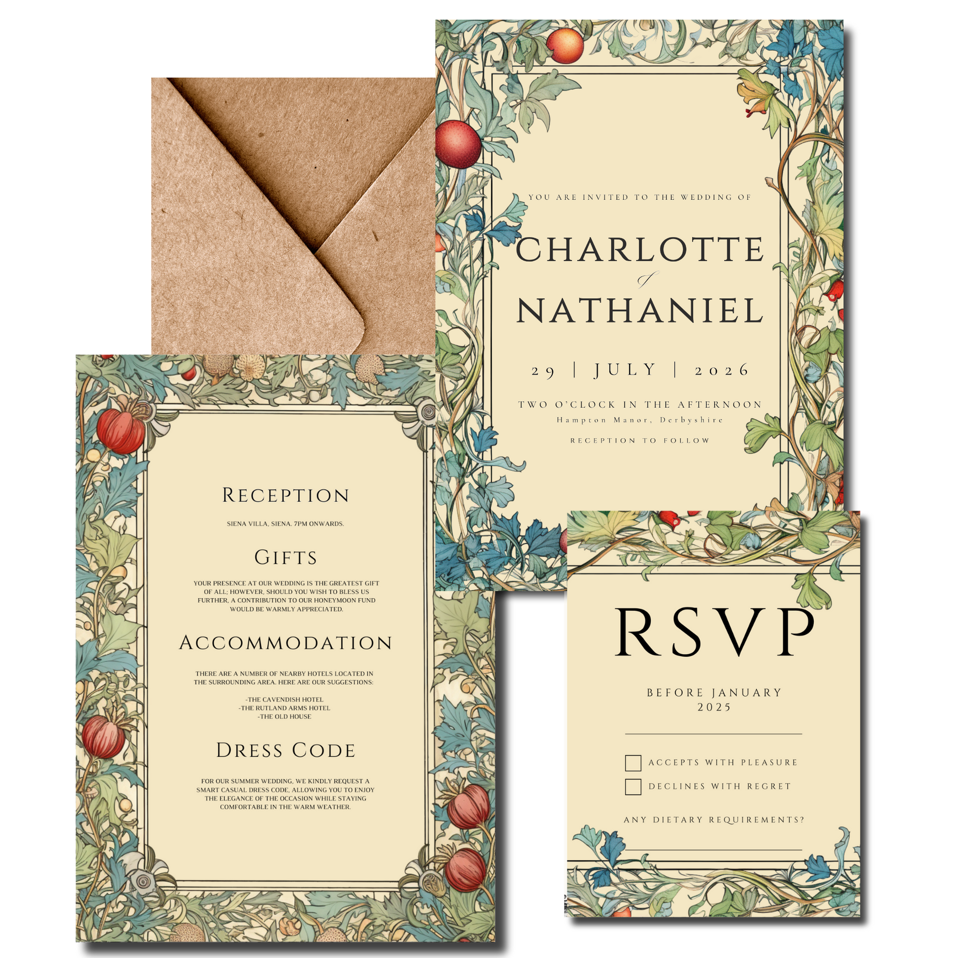 Vintage Arts and Crafts Invite & RSVP