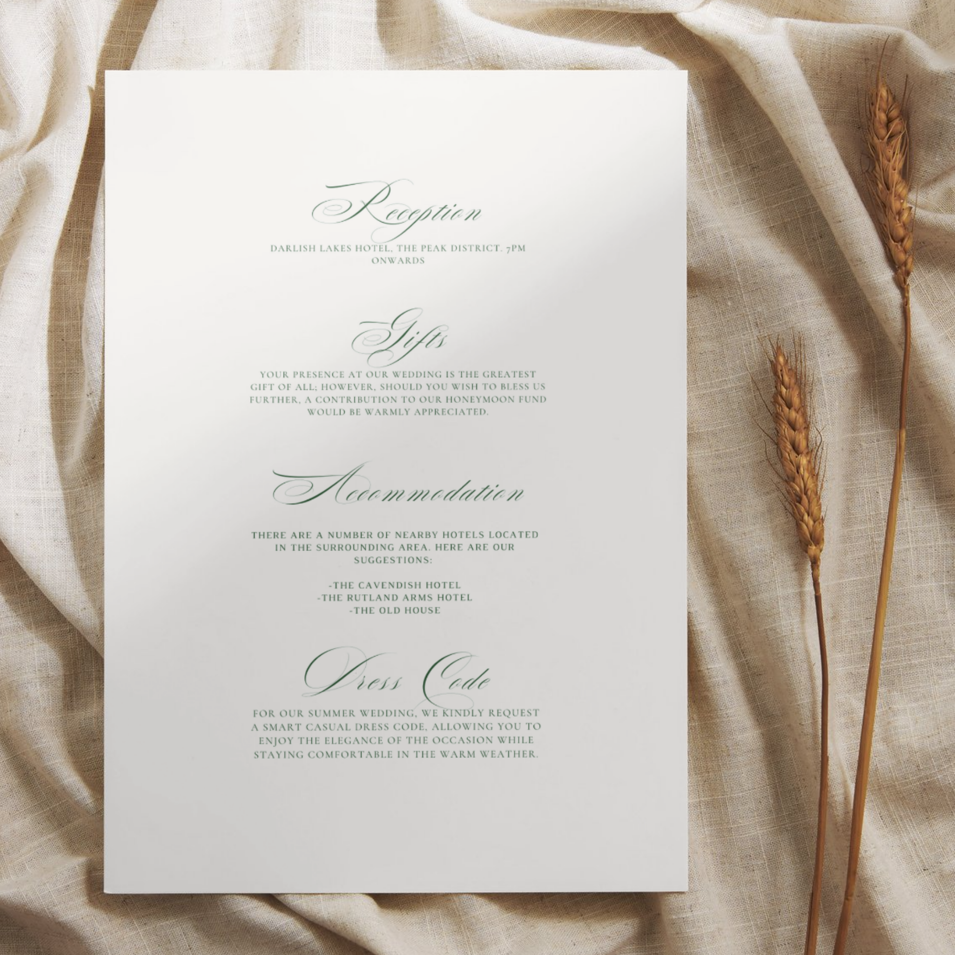 Green & Cream Holly Wreath Monogram Invite & RSVP