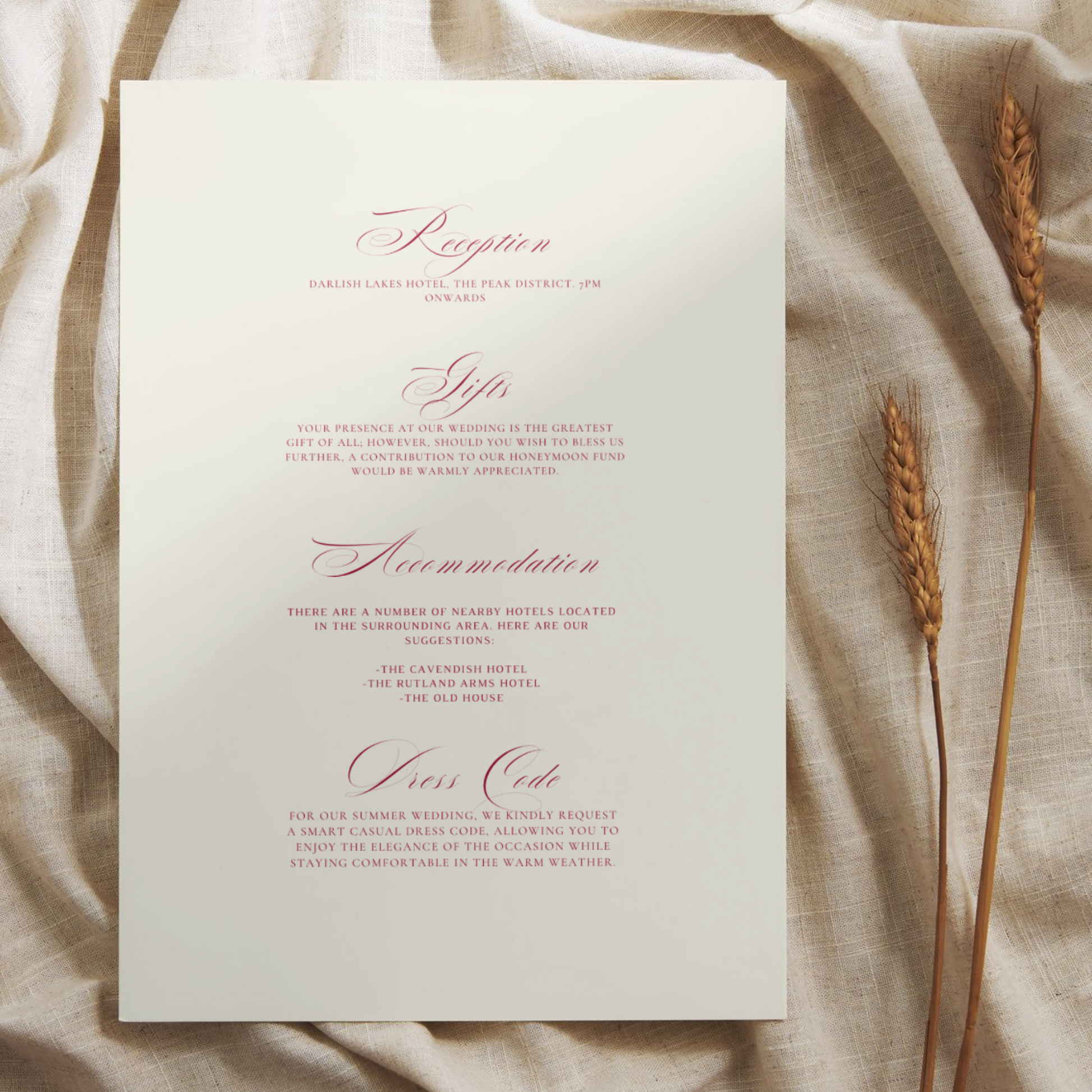 Red & Cream Holly Wreath Monogram Invite & RSVP