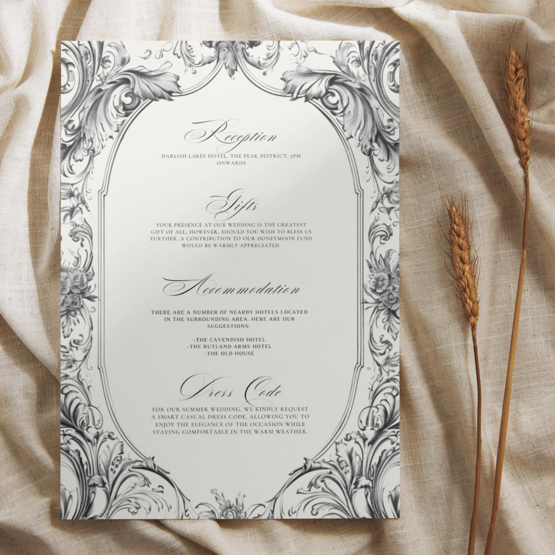 Vintage Monochrome Frame Invite & RSVP