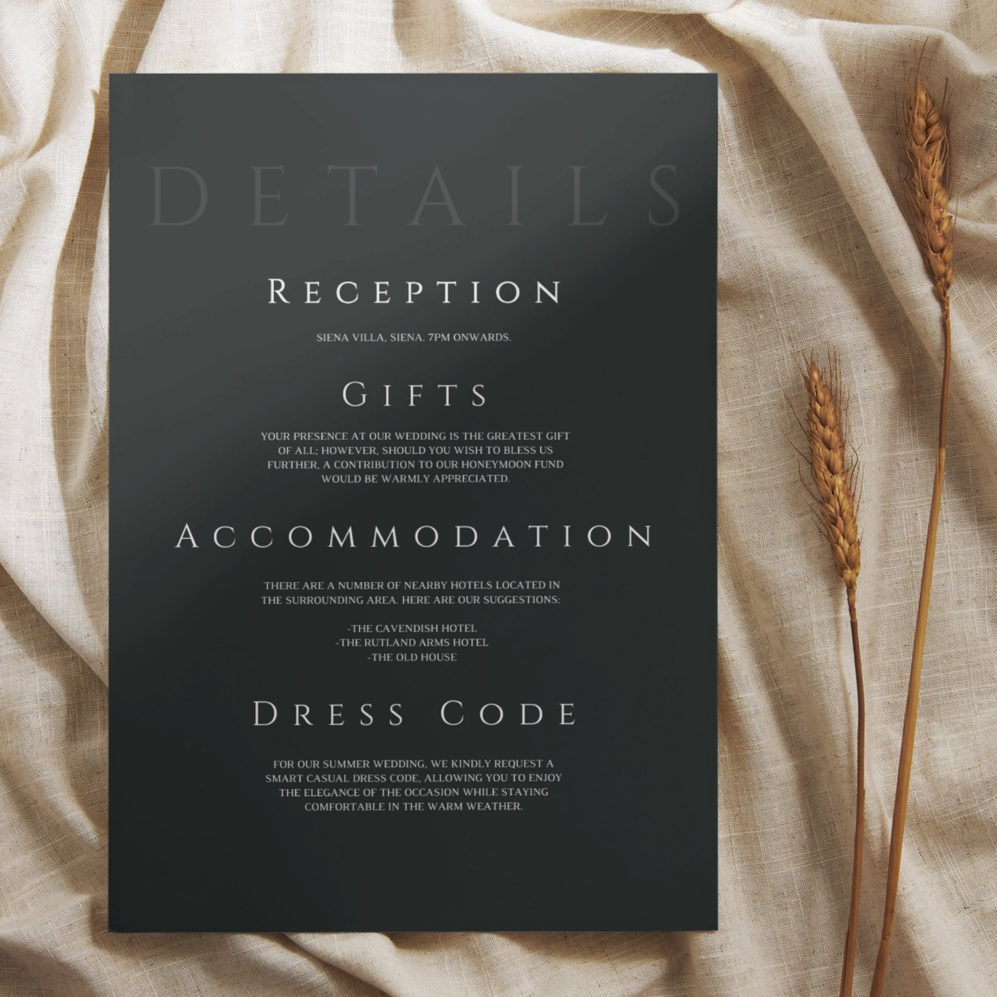 Minimalist Charcoal Invite & RSVP