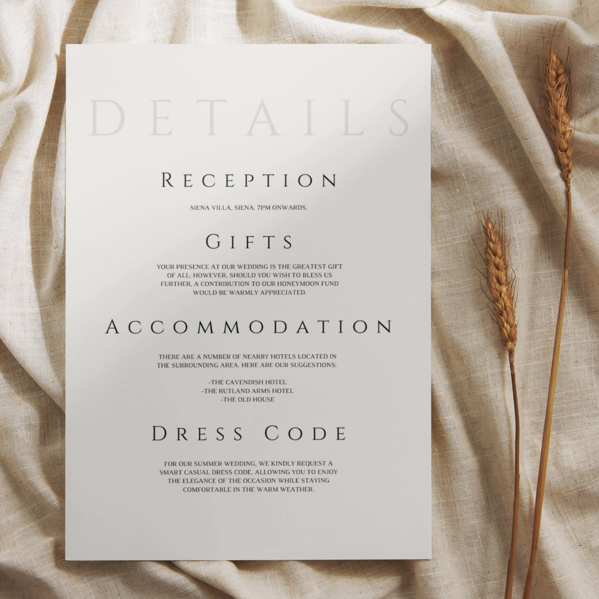 Minimalist Cream Invite & RSVP