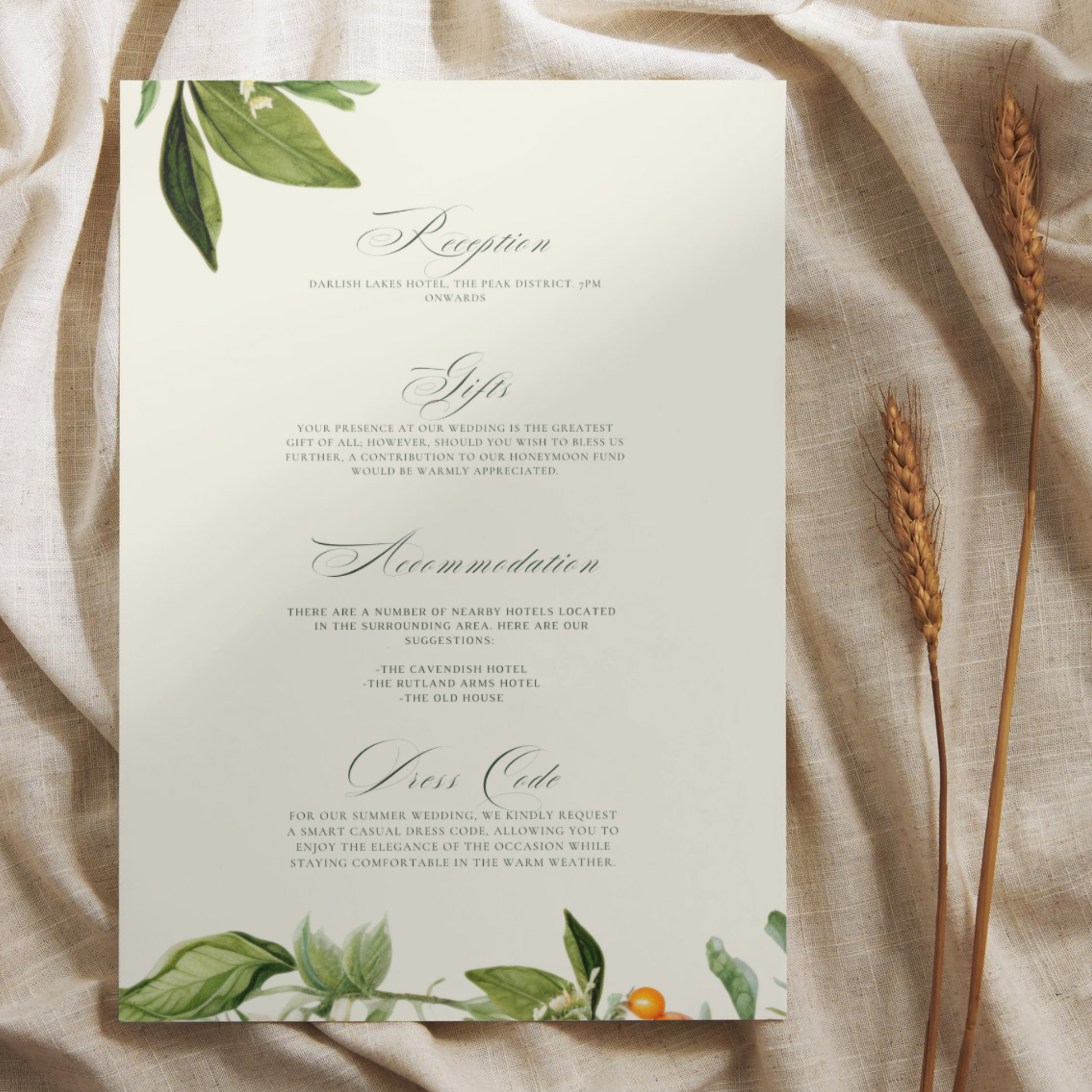 Orange Blossom Invite & RSVP