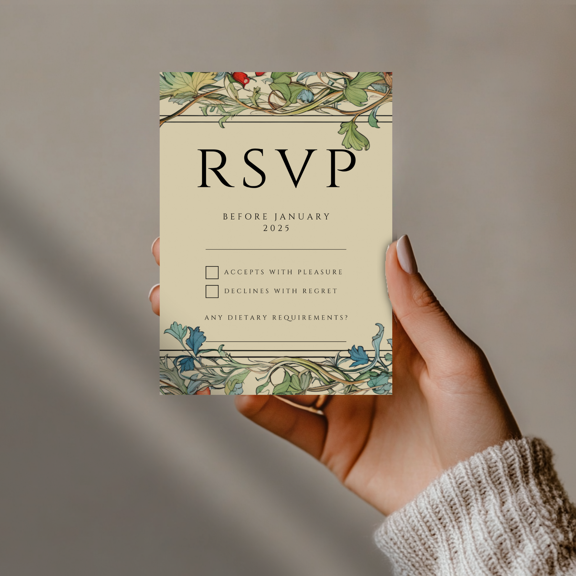 Vintage Arts and Crafts Invite & RSVP