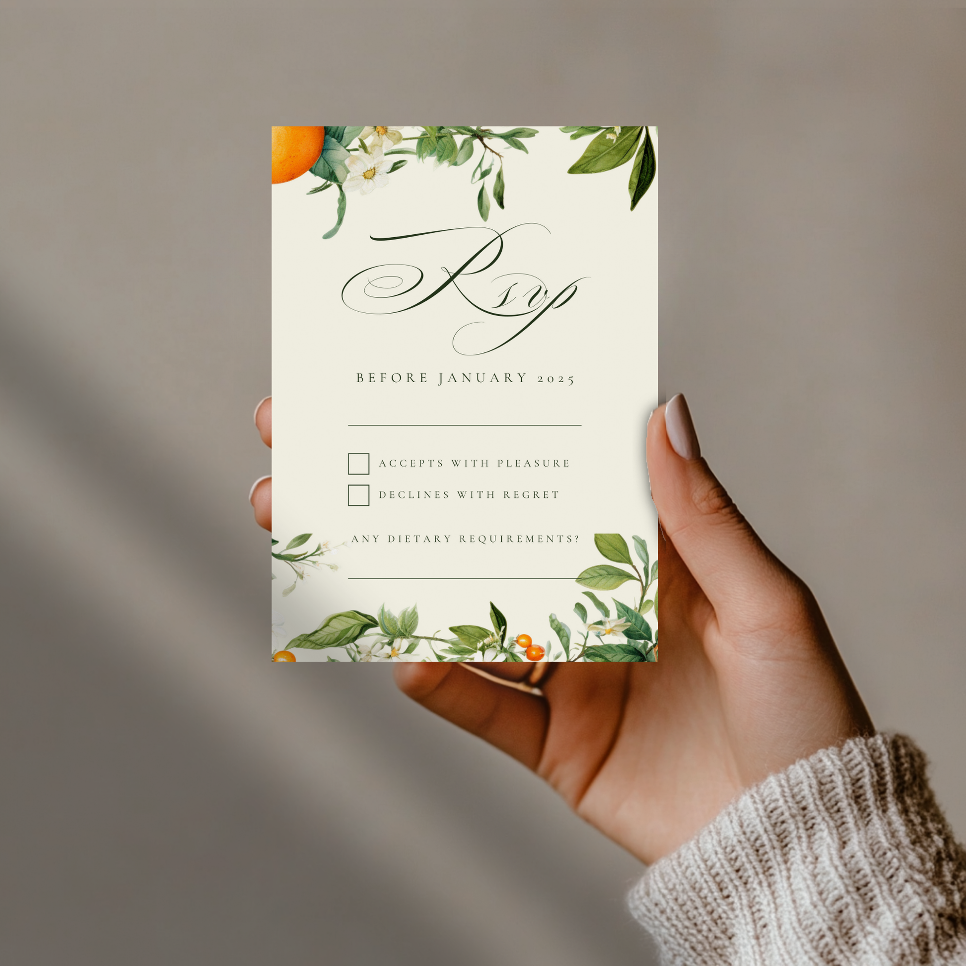 Orange Blossom Invite & RSVP