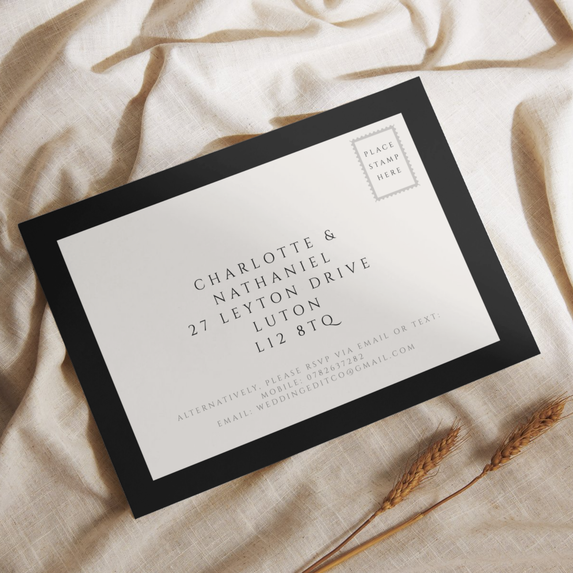 Minimalist Charcoal Invite & RSVP