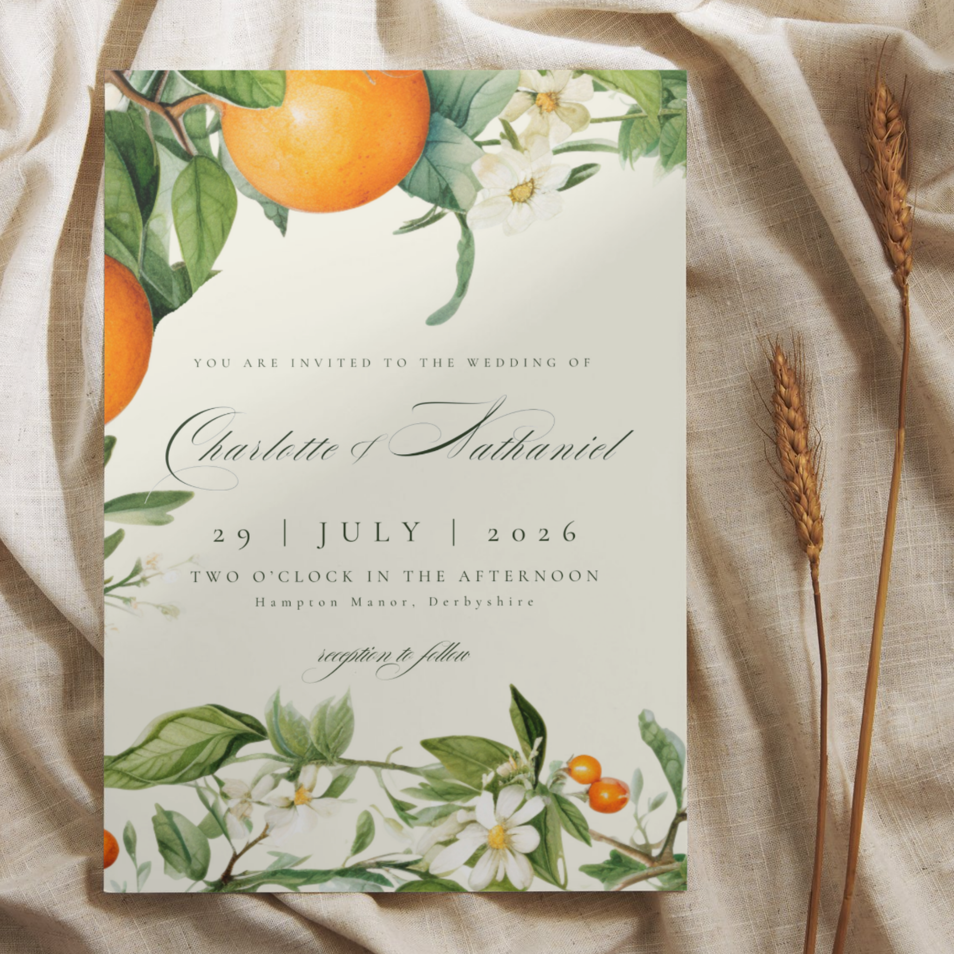 Orange Blossom Invite & RSVP