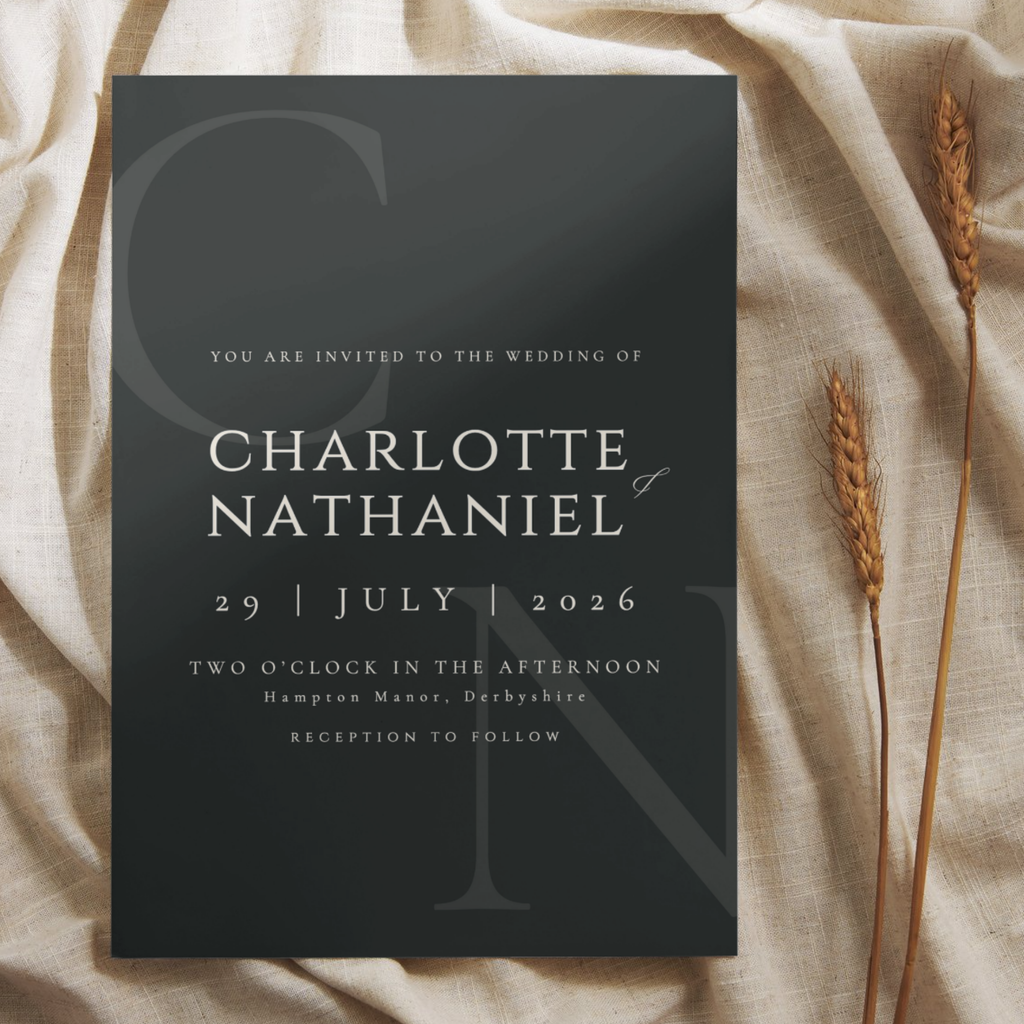 Minimalist Charcoal Invite & RSVP