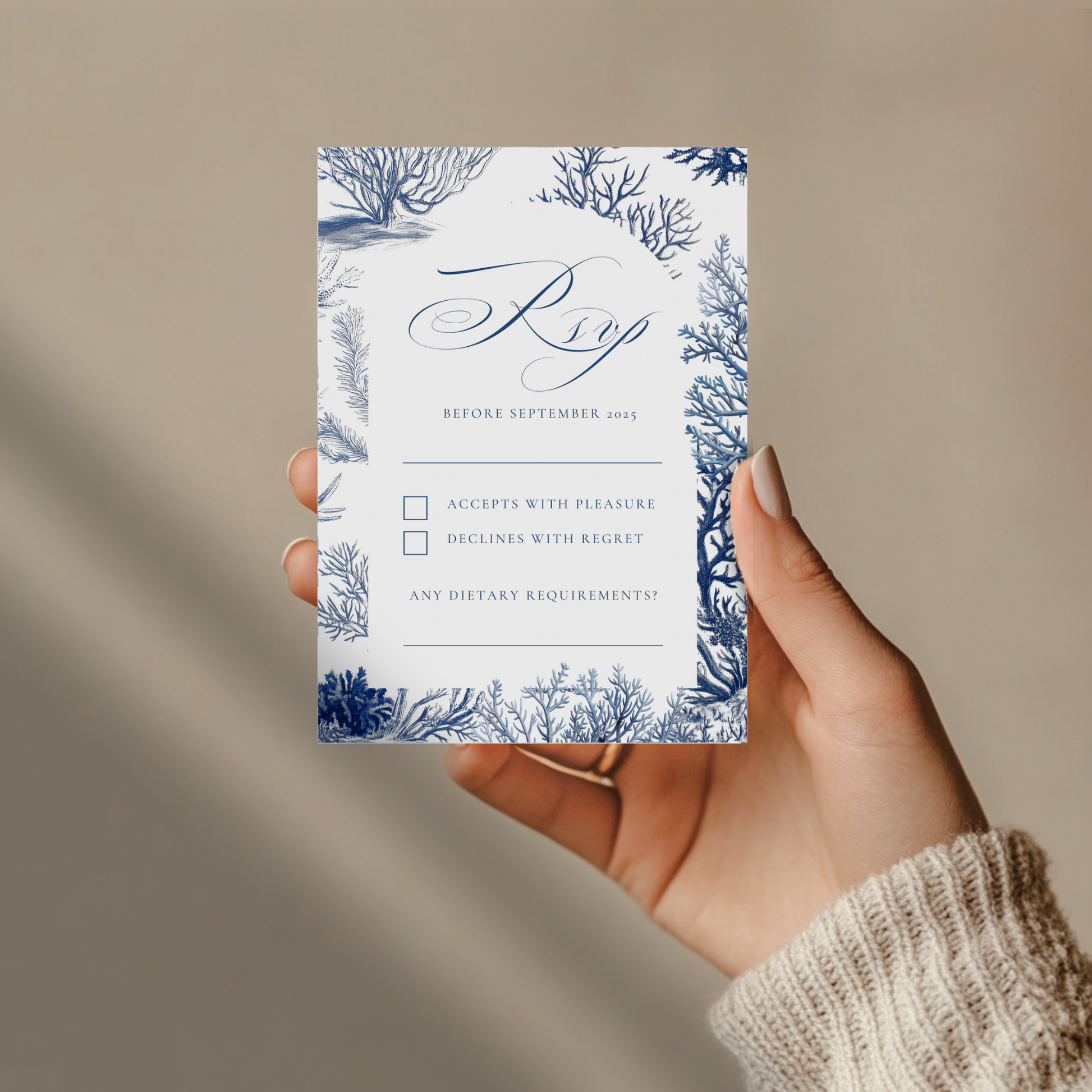 Busy Coral Invite & RSVP