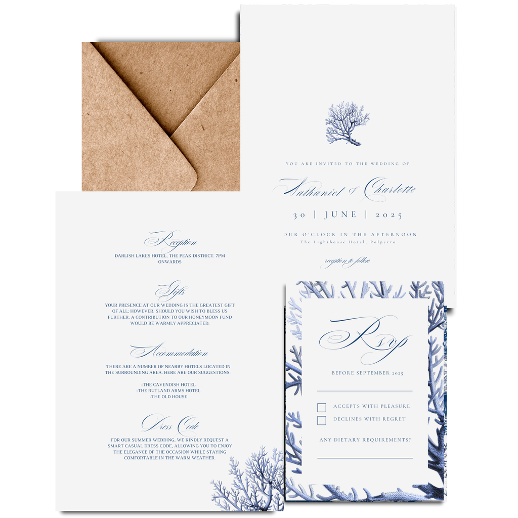 Simple Coral Invite & RSVP