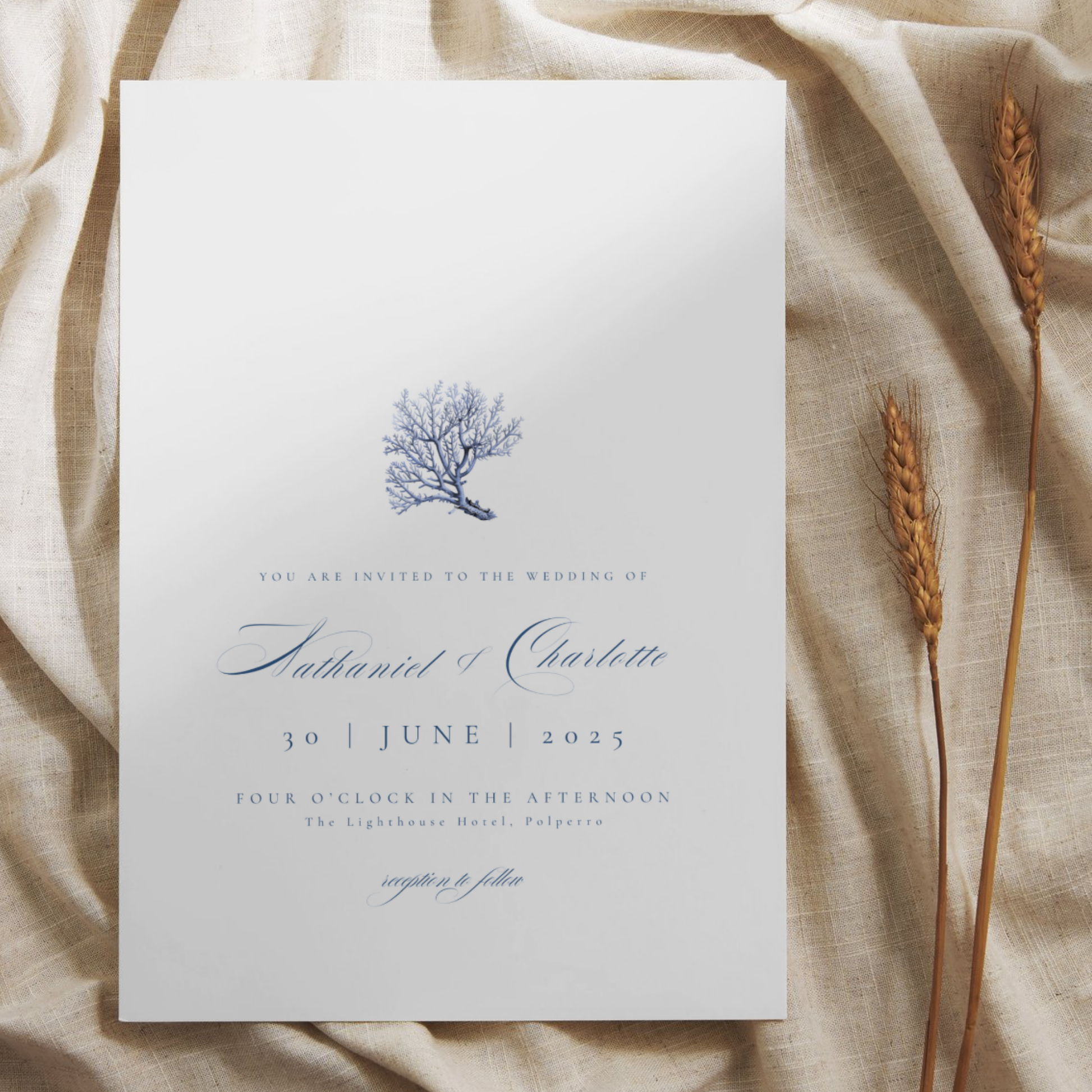 Simple Coral Invite & RSVP