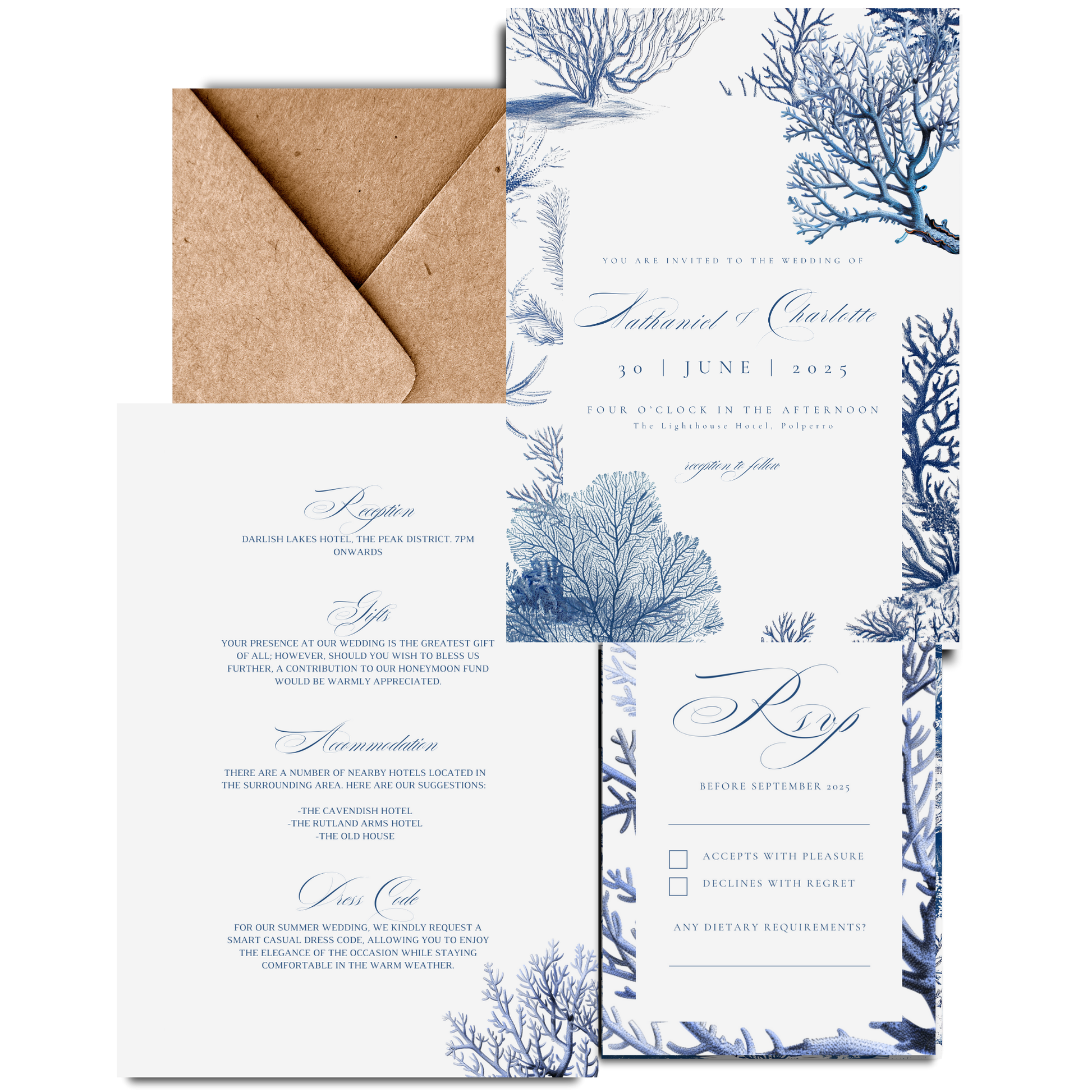 Busy Coral Invite & RSVP