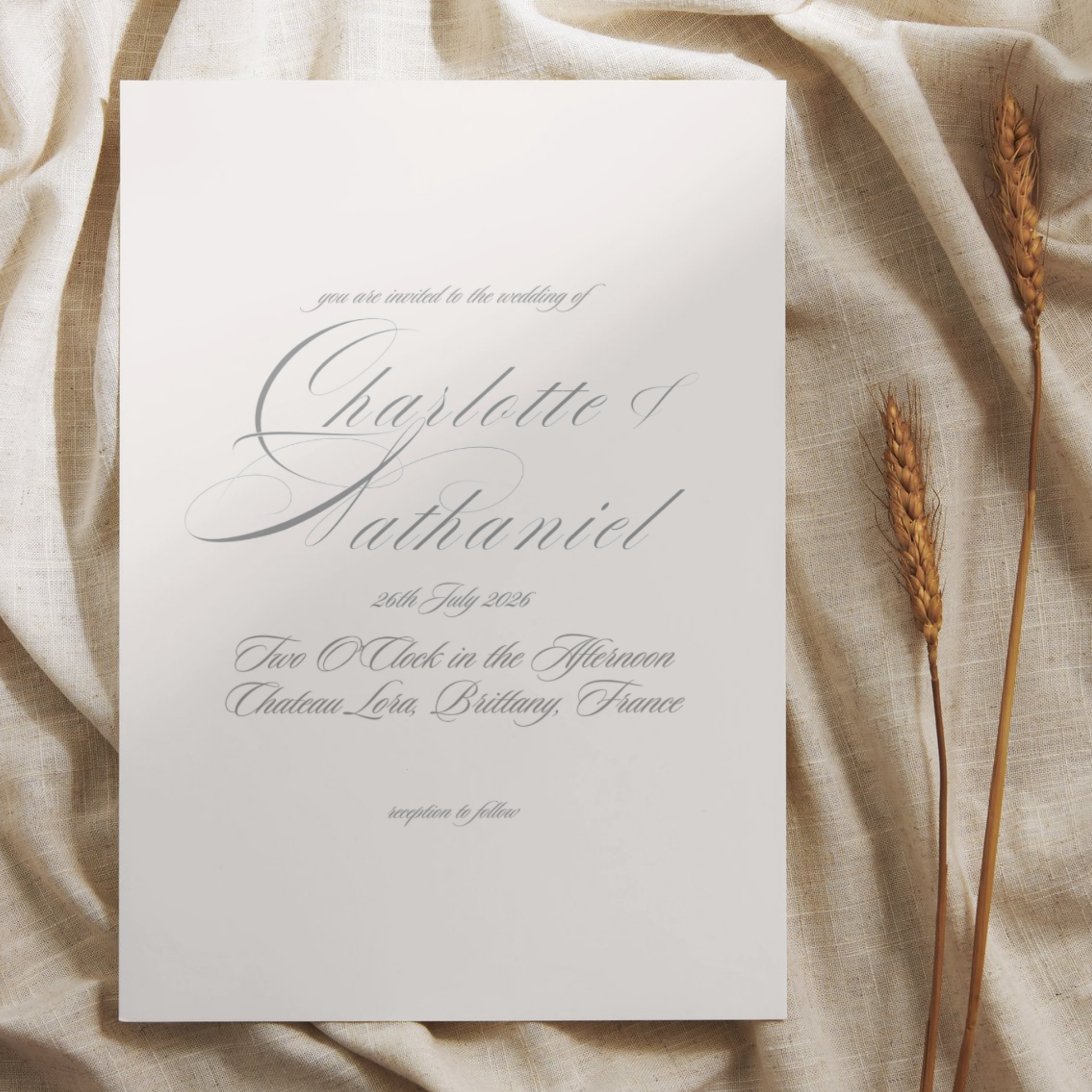 Monochrome Script Invite & RSVP