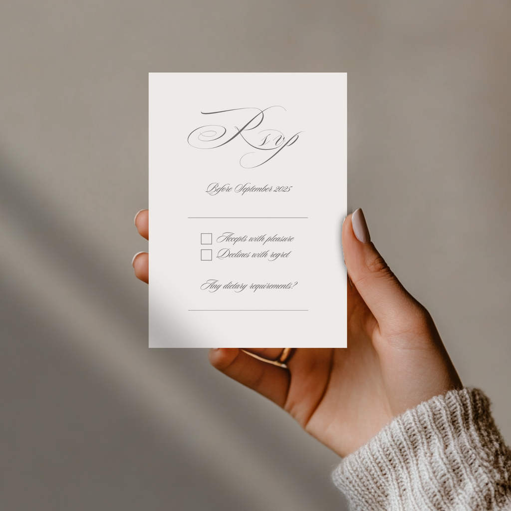 Monochrome Script Invite & RSVP