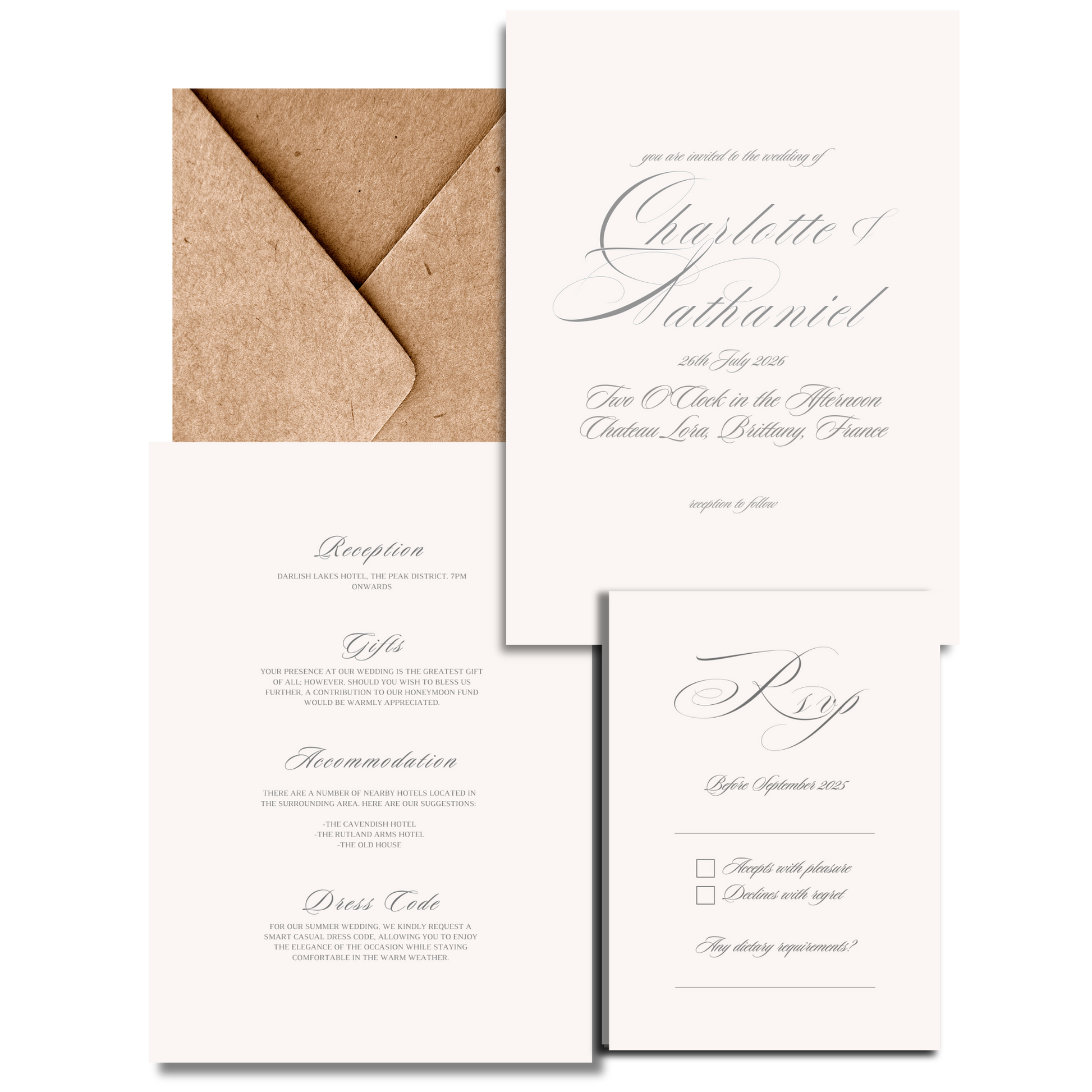 Monochrome Script Invite & RSVP