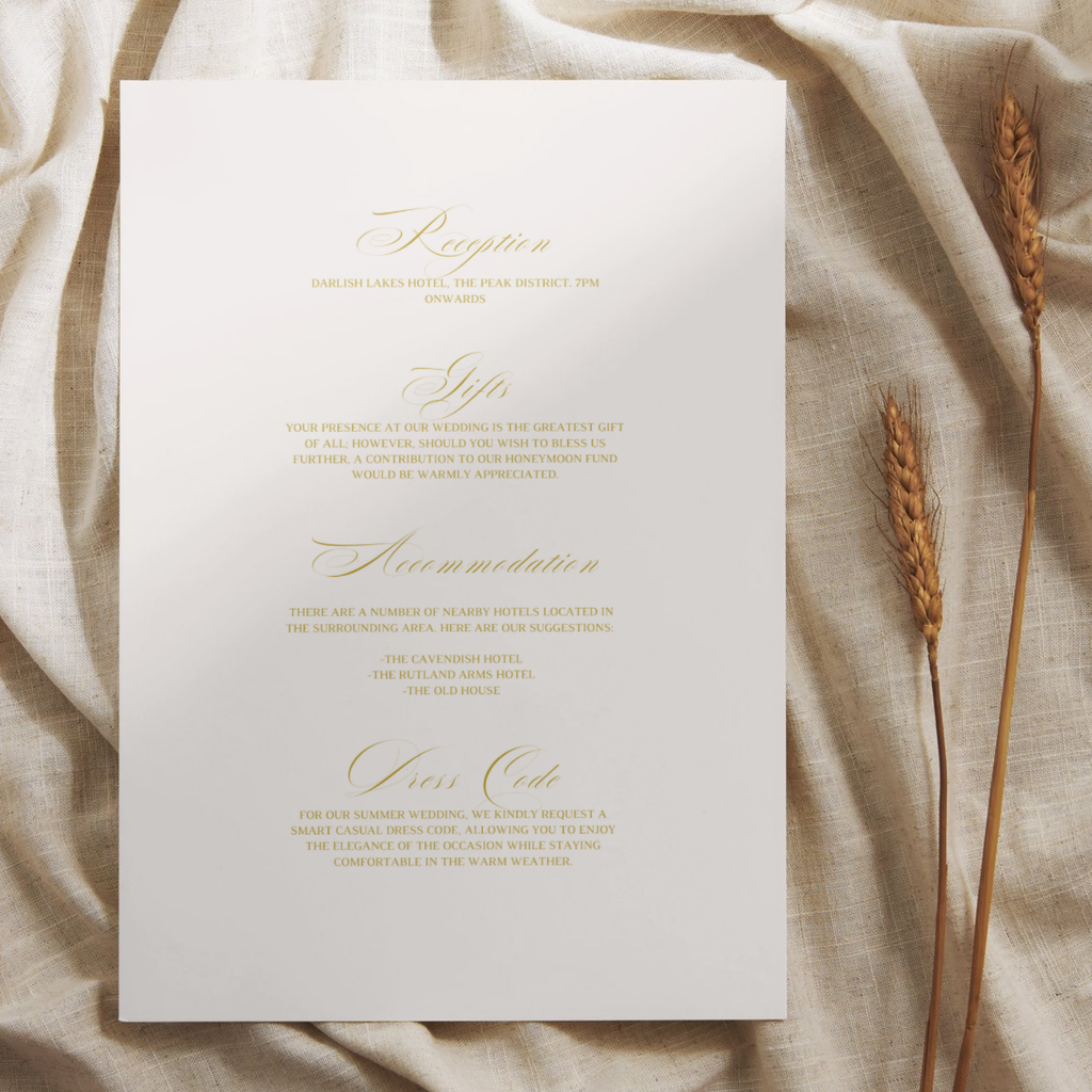 Gold Script Invite & RSVP