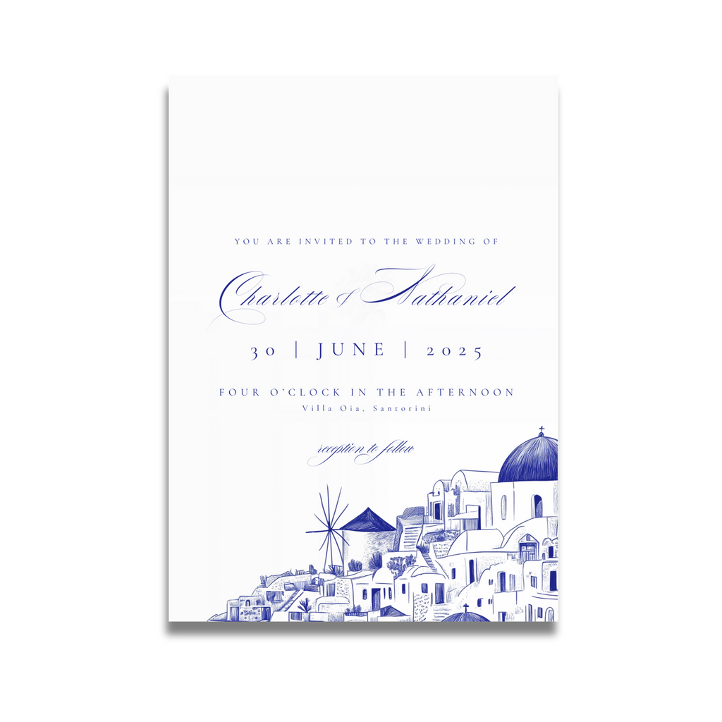 Santorini Sketch Invite & RSVP