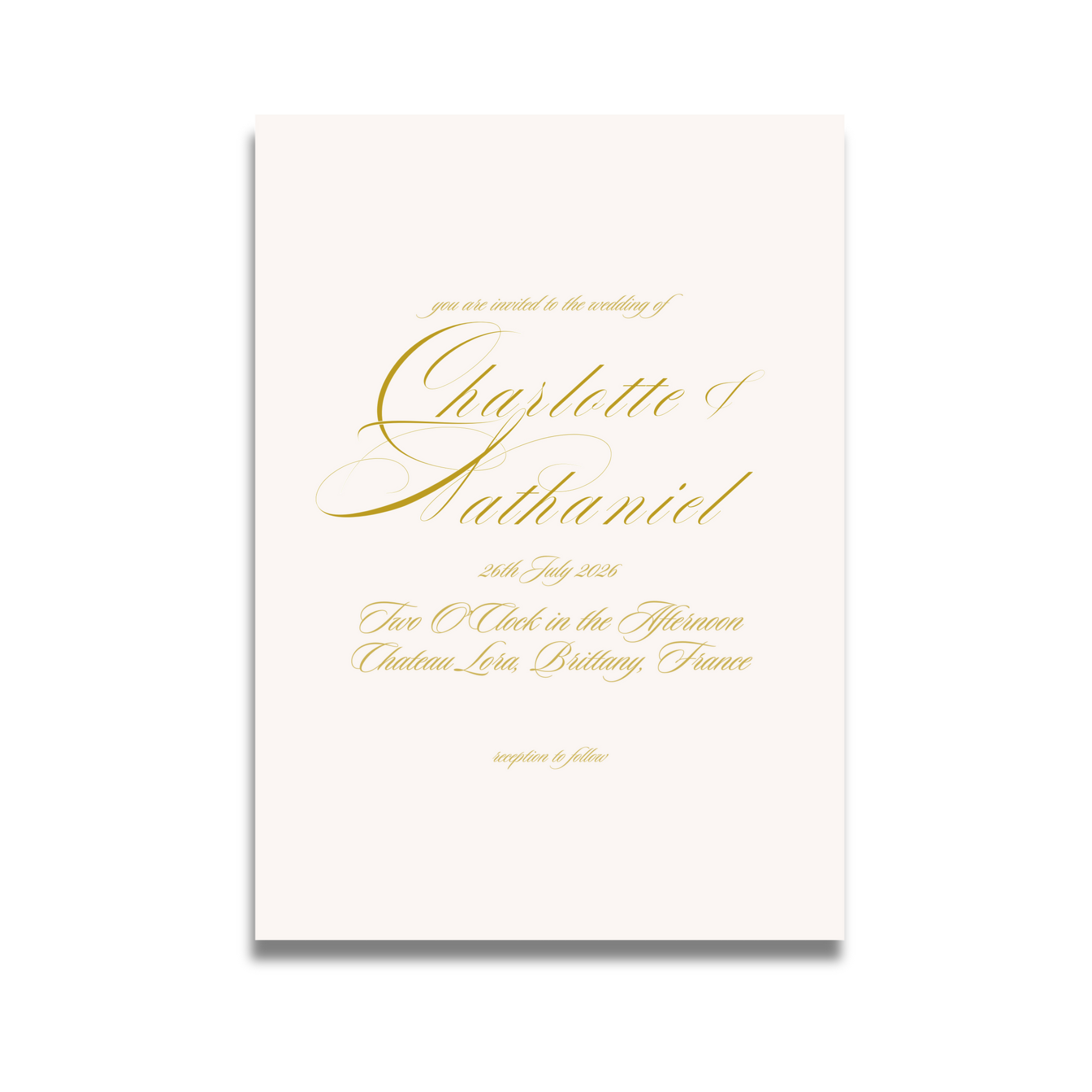 Gold Script Invite & RSVP
