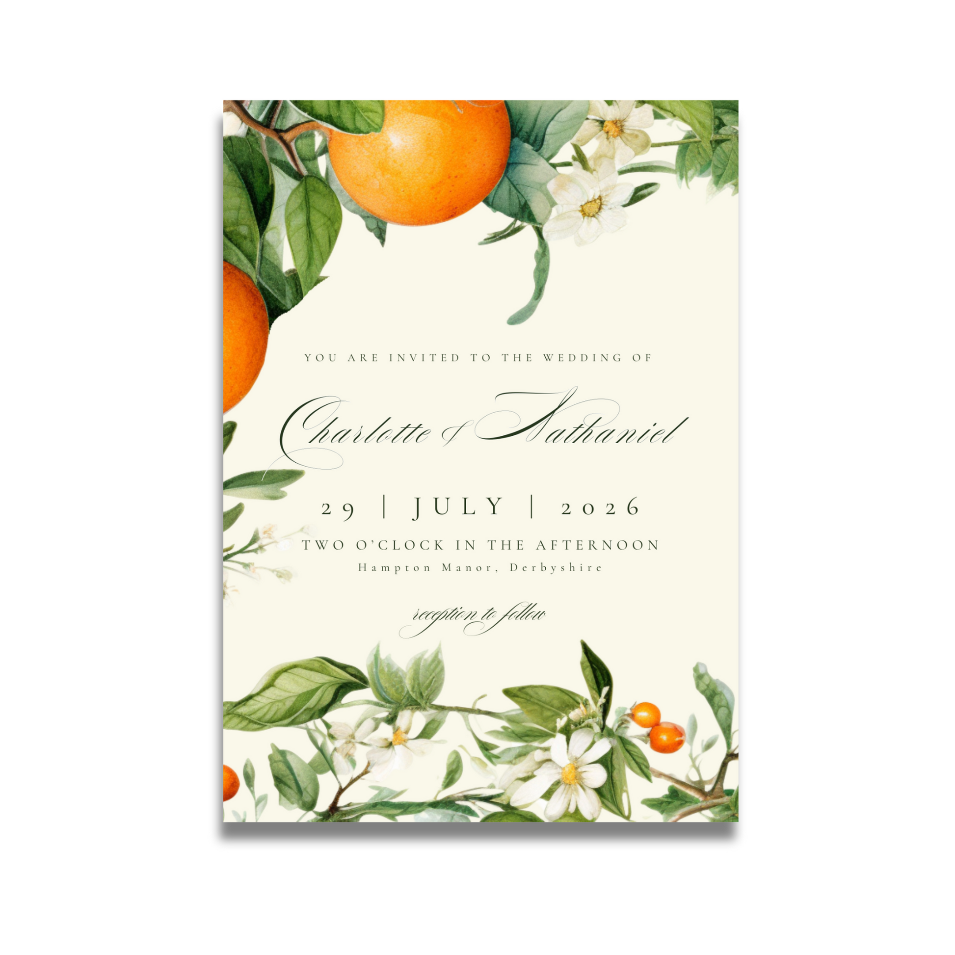 Orange Blossom Invite & RSVP
