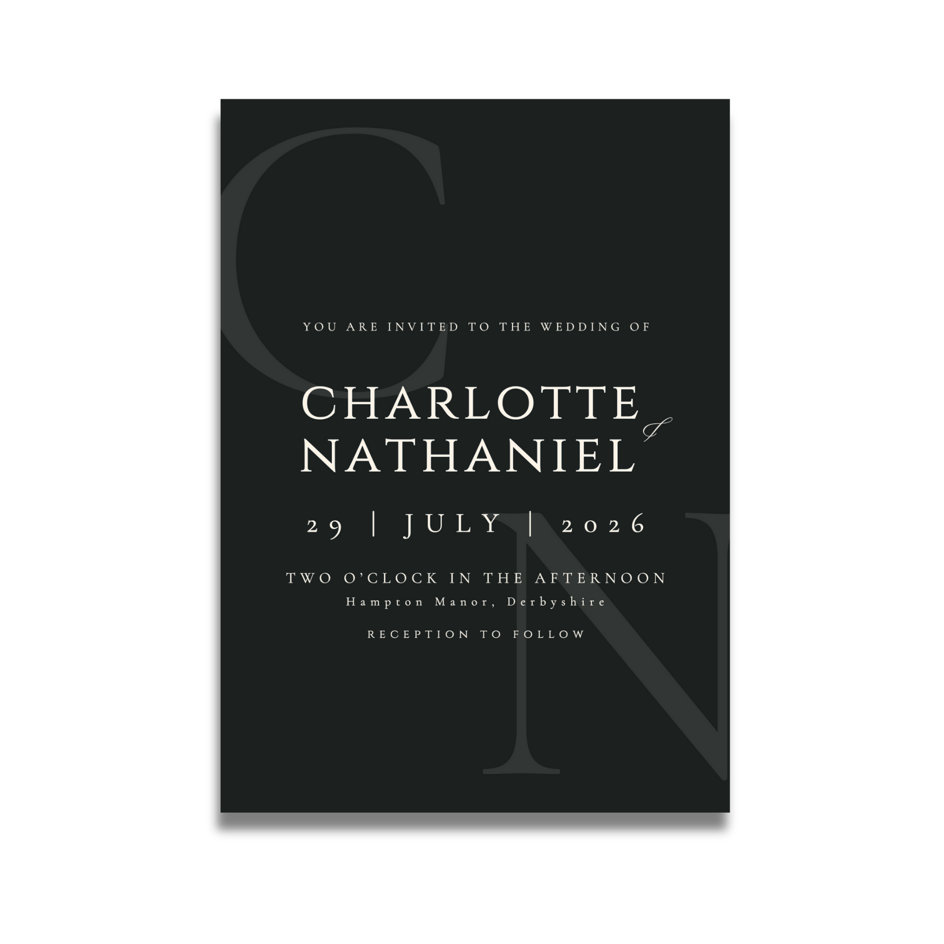 Minimalist Charcoal Invite & RSVP