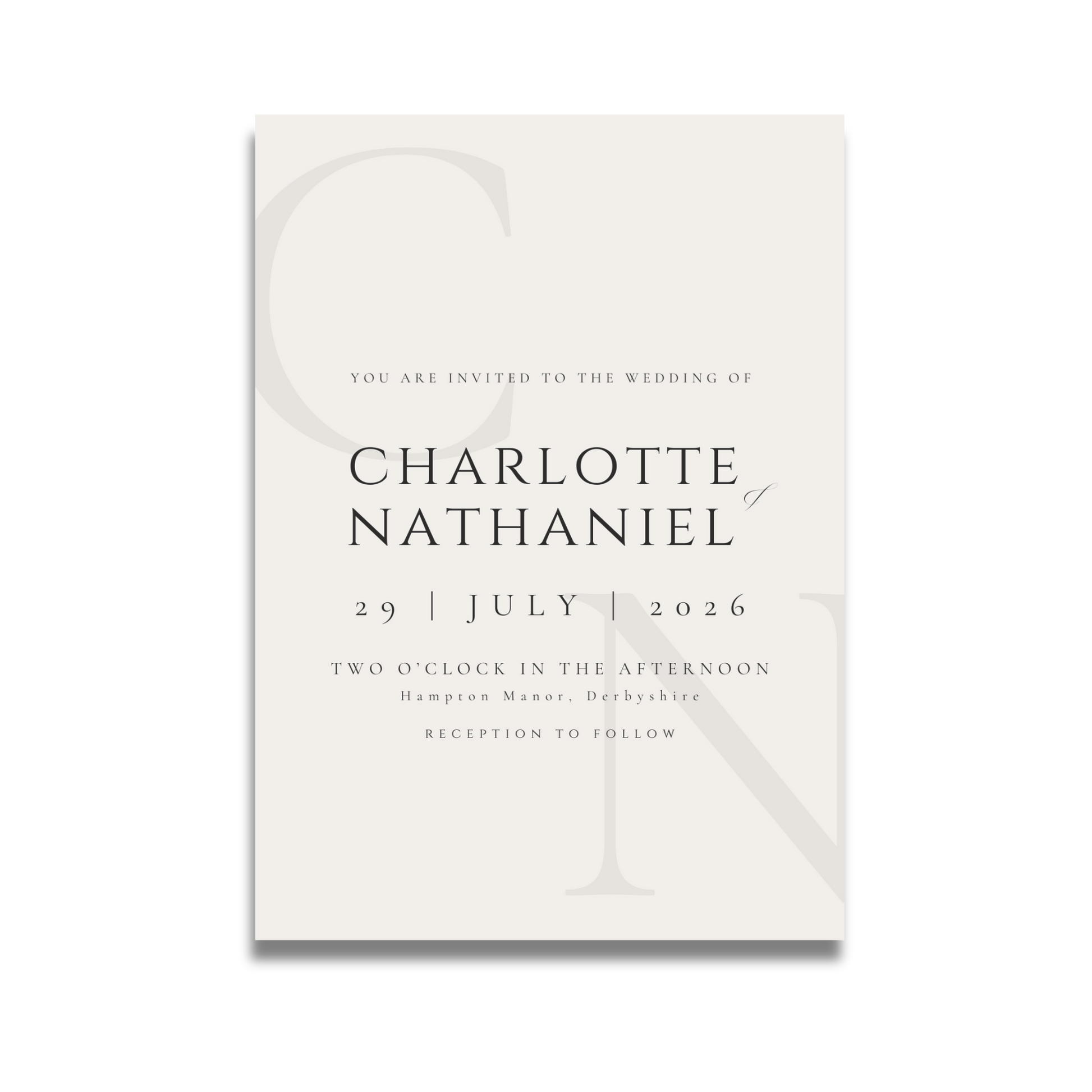 Minimalist Cream Invite & RSVP