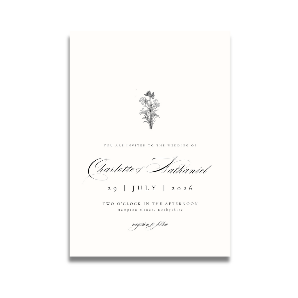 Simple Wildflower Stems Florals Invite & RSVP